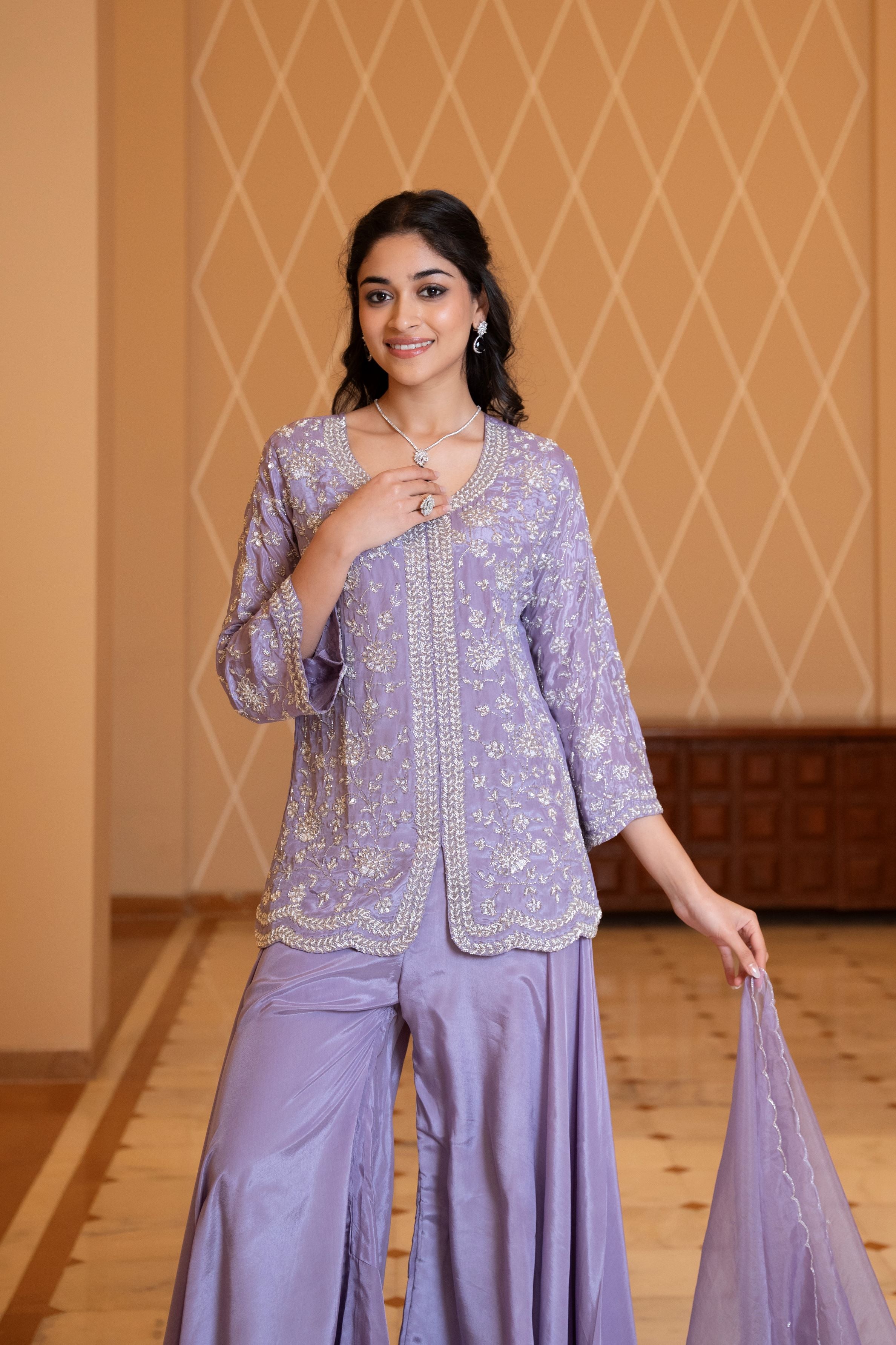 Lavender Gleam Palazzo Set