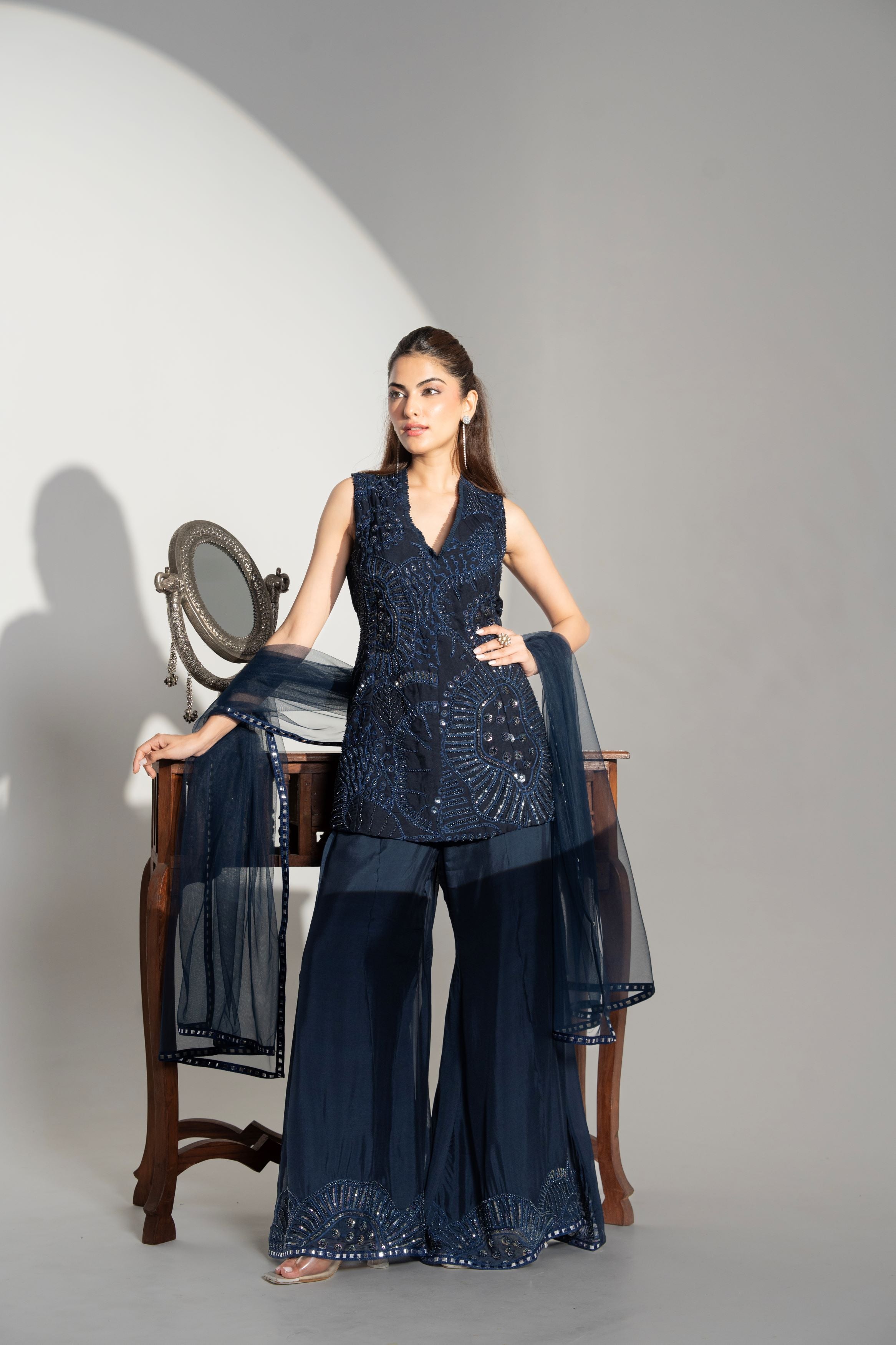 Imperial Blue Palazzo Set