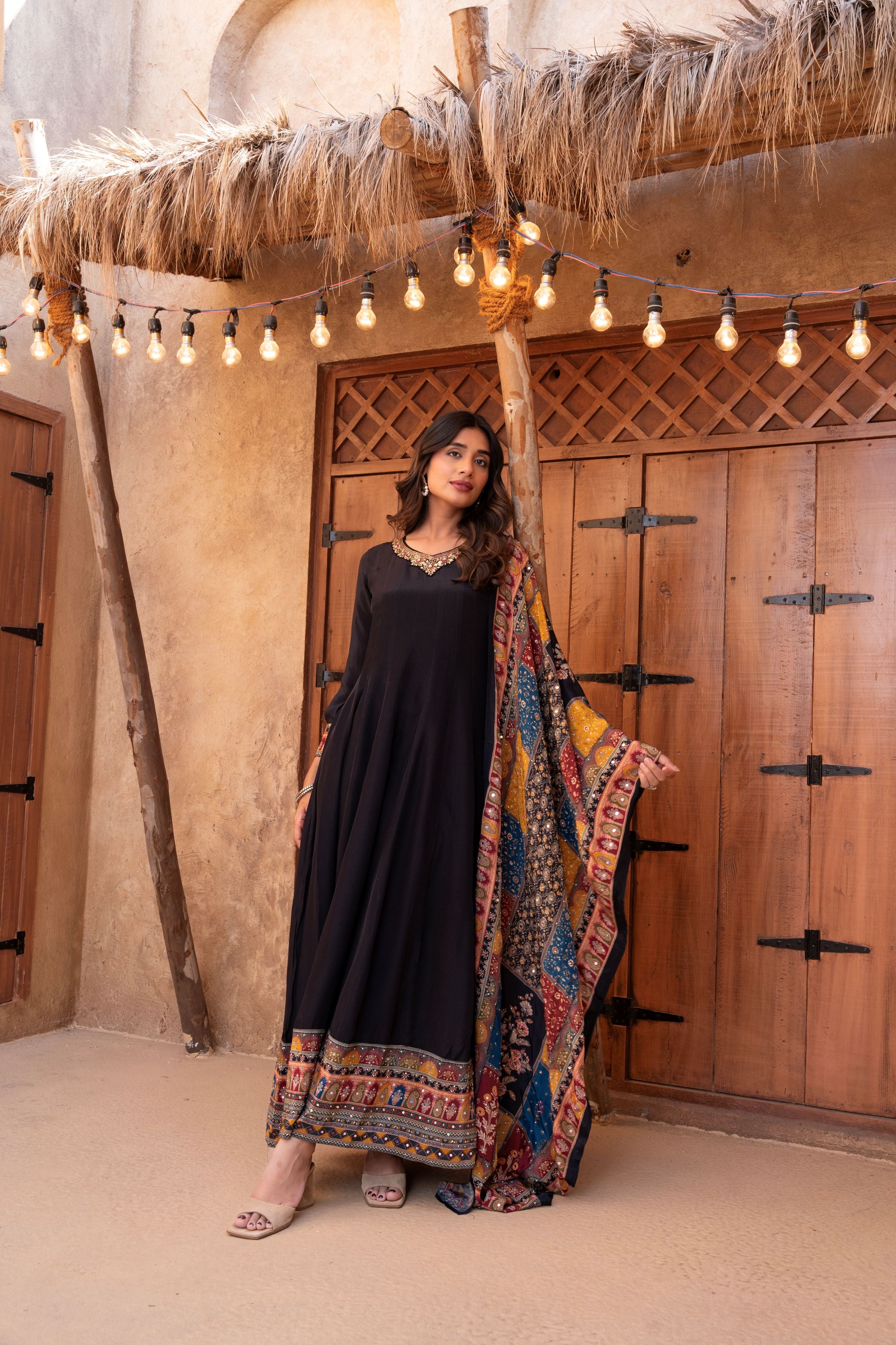 Royal Black Anarkali Set