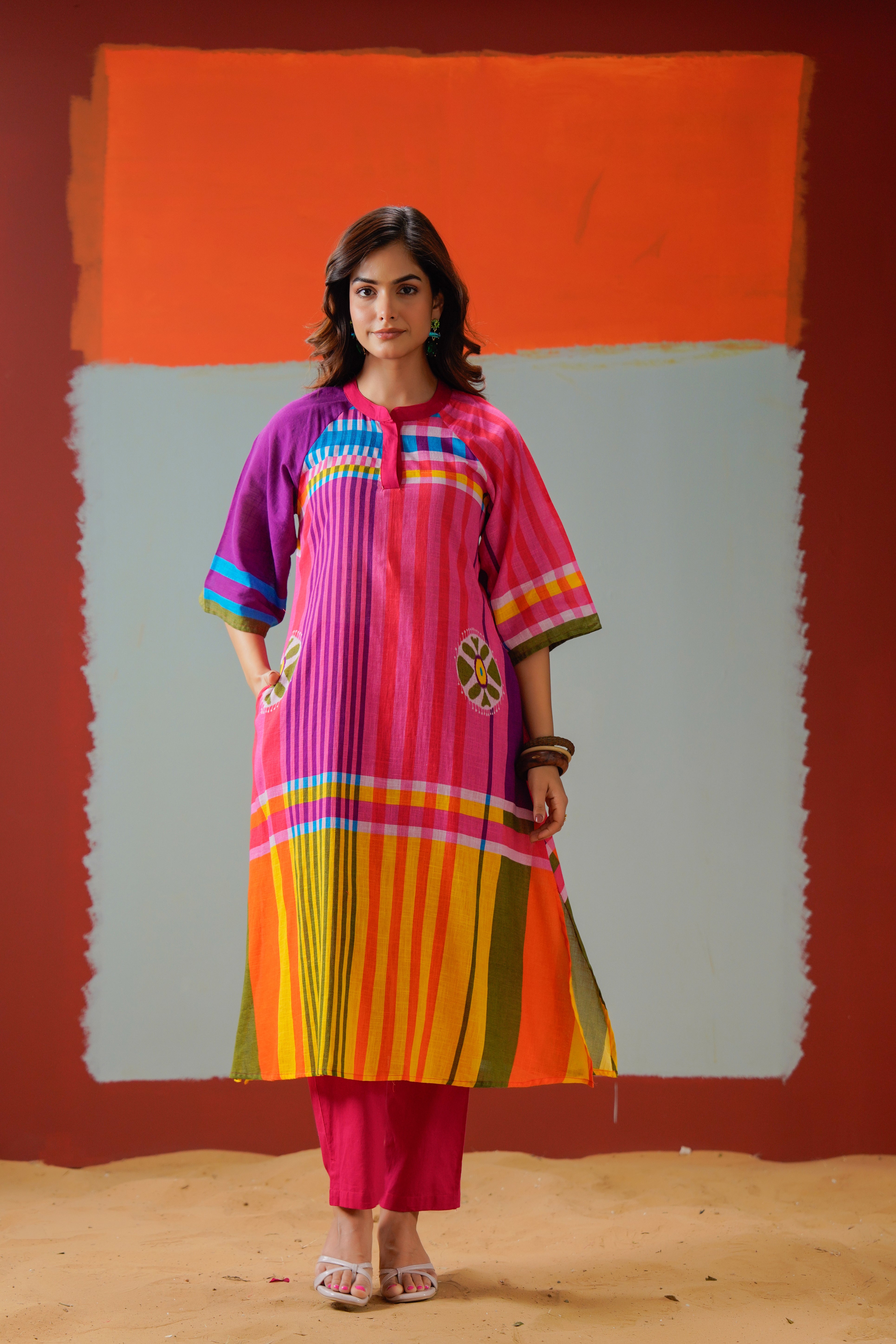 Prism Bloom Printed Cotton Kurta Set