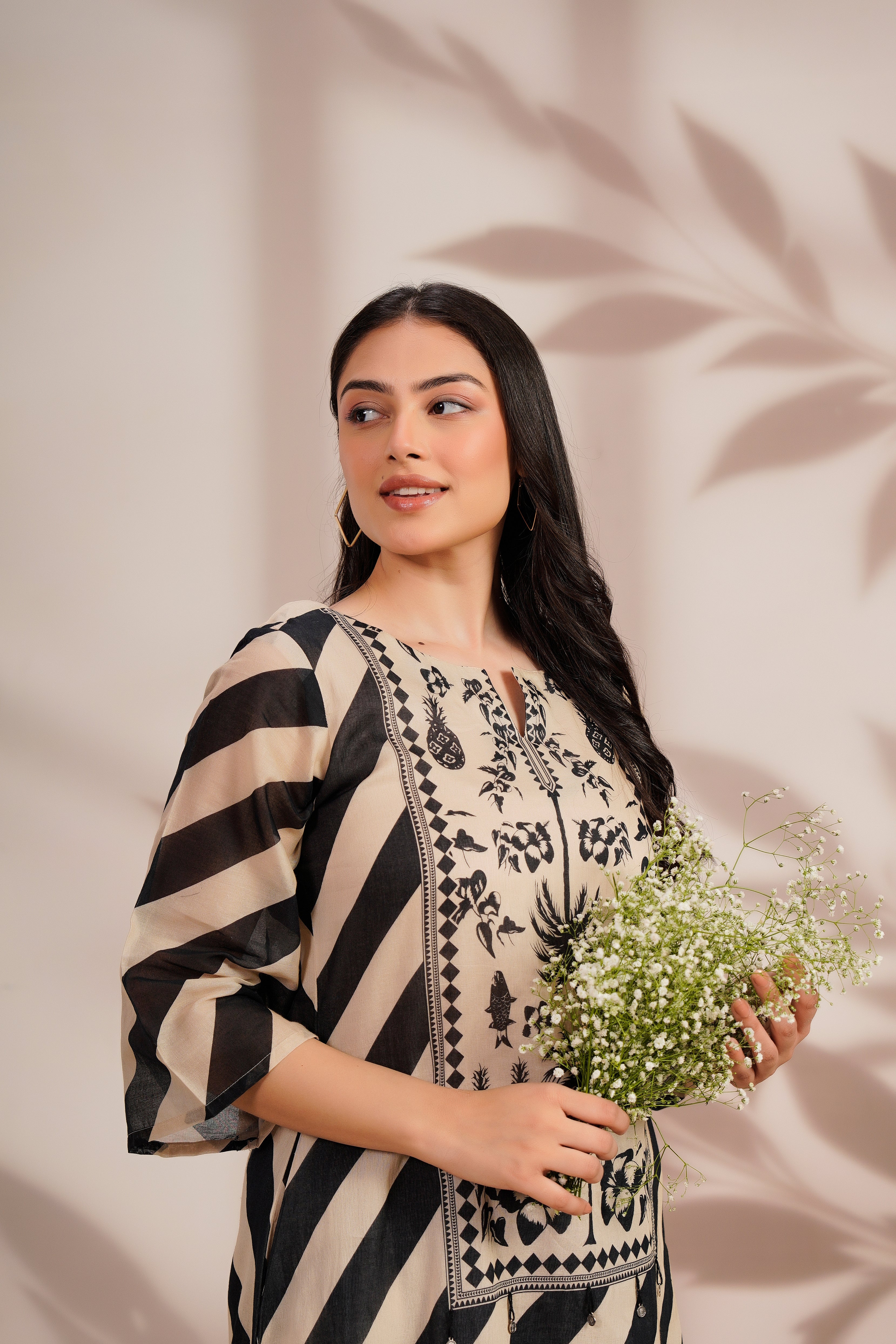 Midnight Noir Printed Cotton Kurta Set