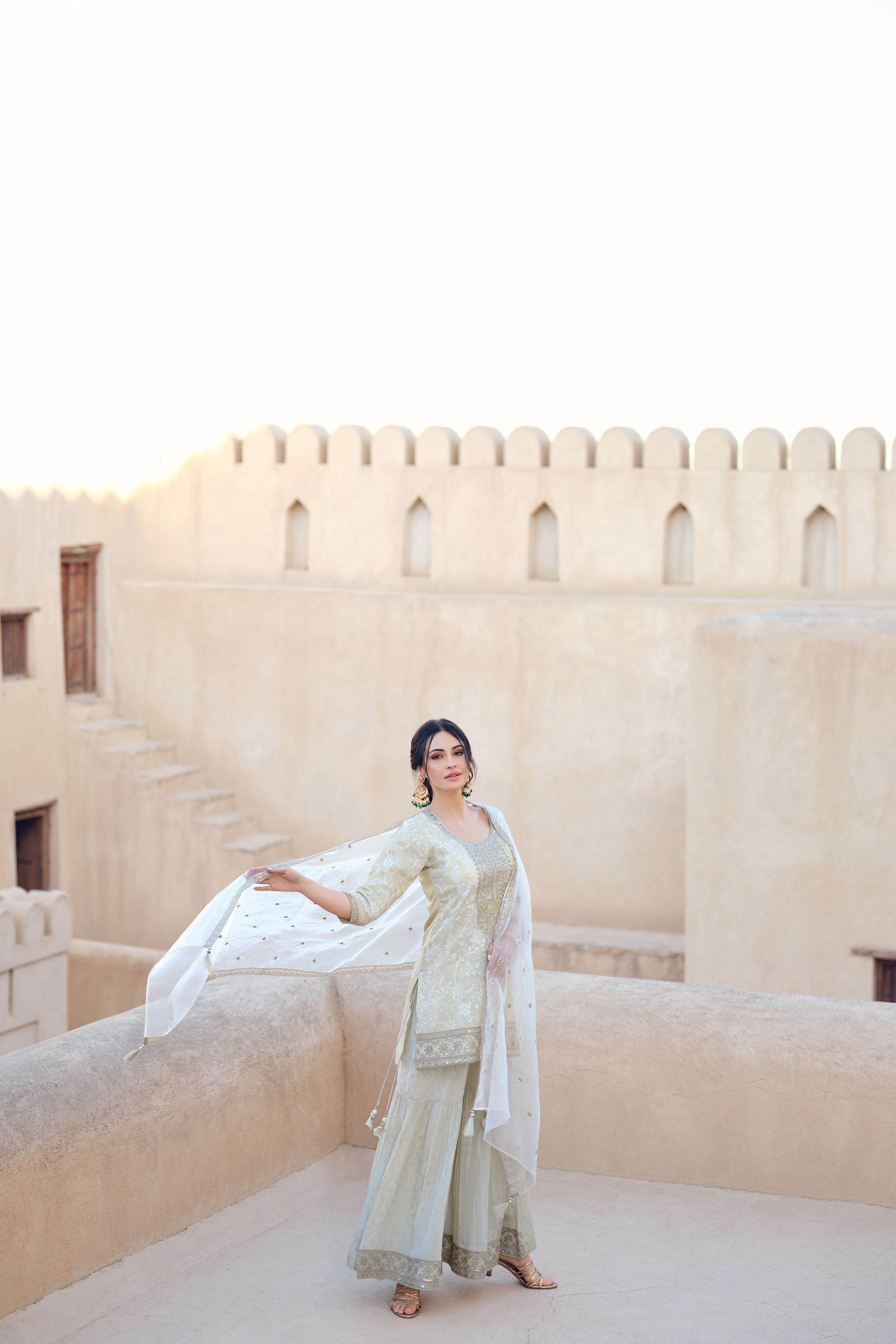 Champagne Ivory Sharara Set