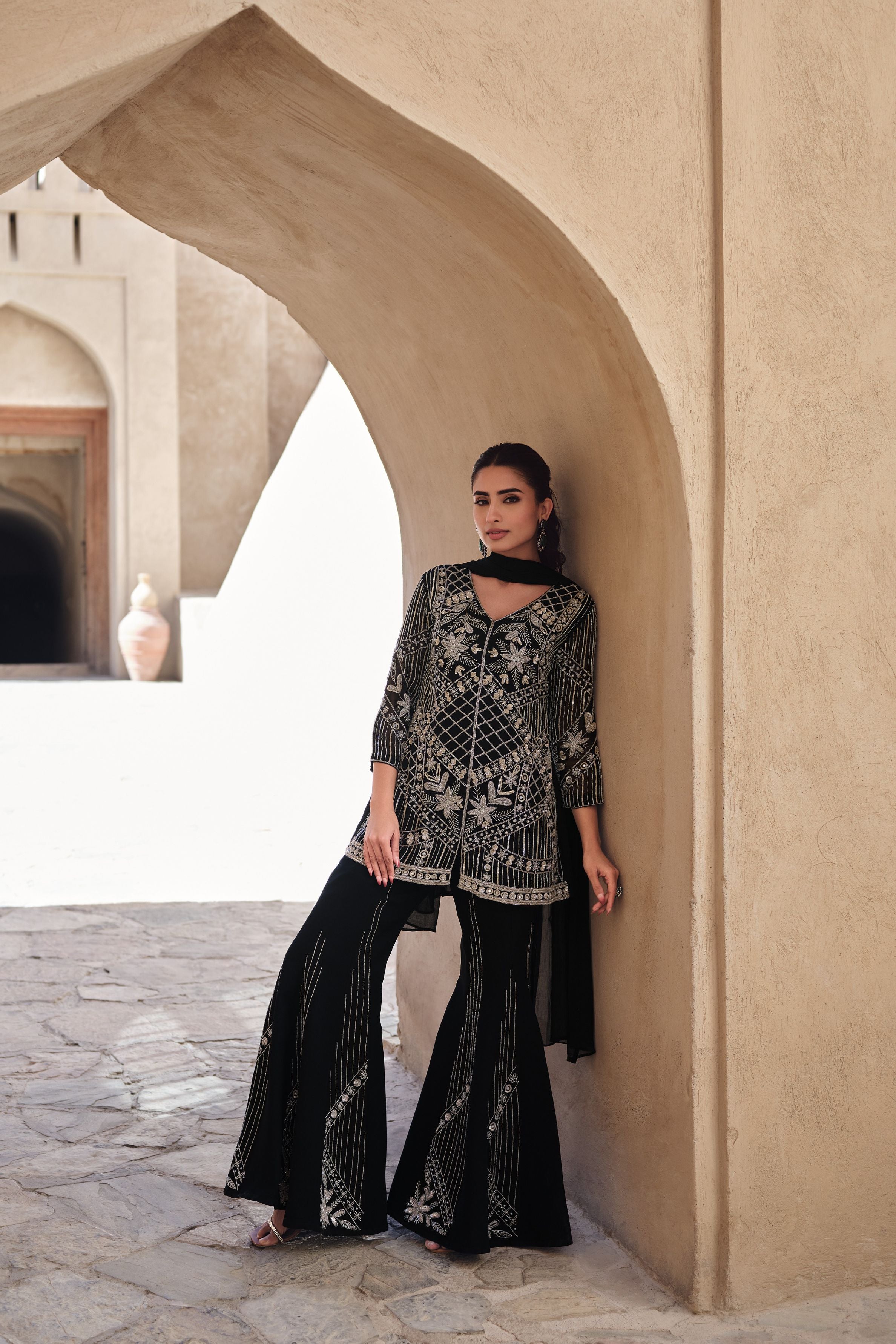 Black Glam Palazzo Set