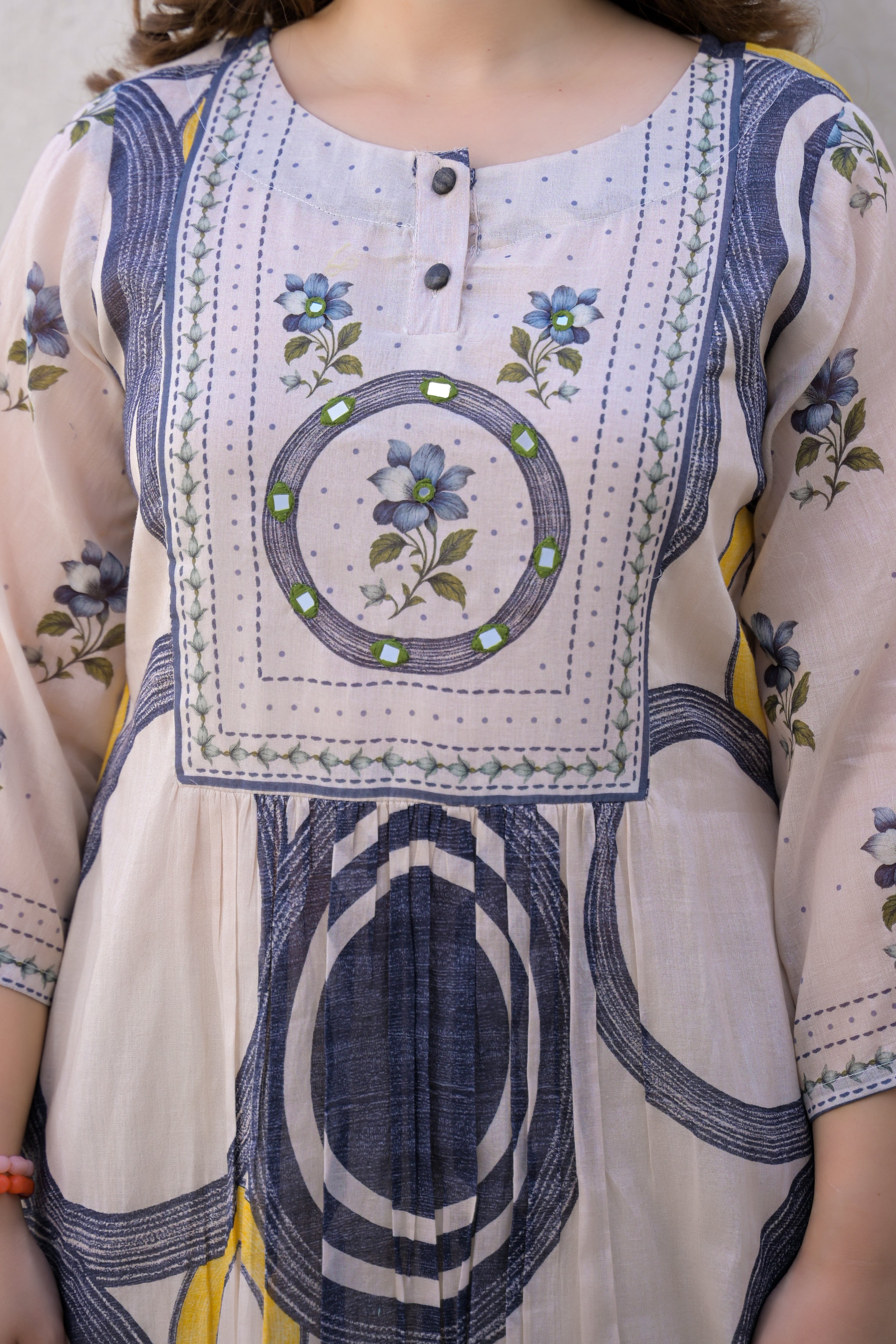Indigo Orbit Printed Cotton Kurta Set