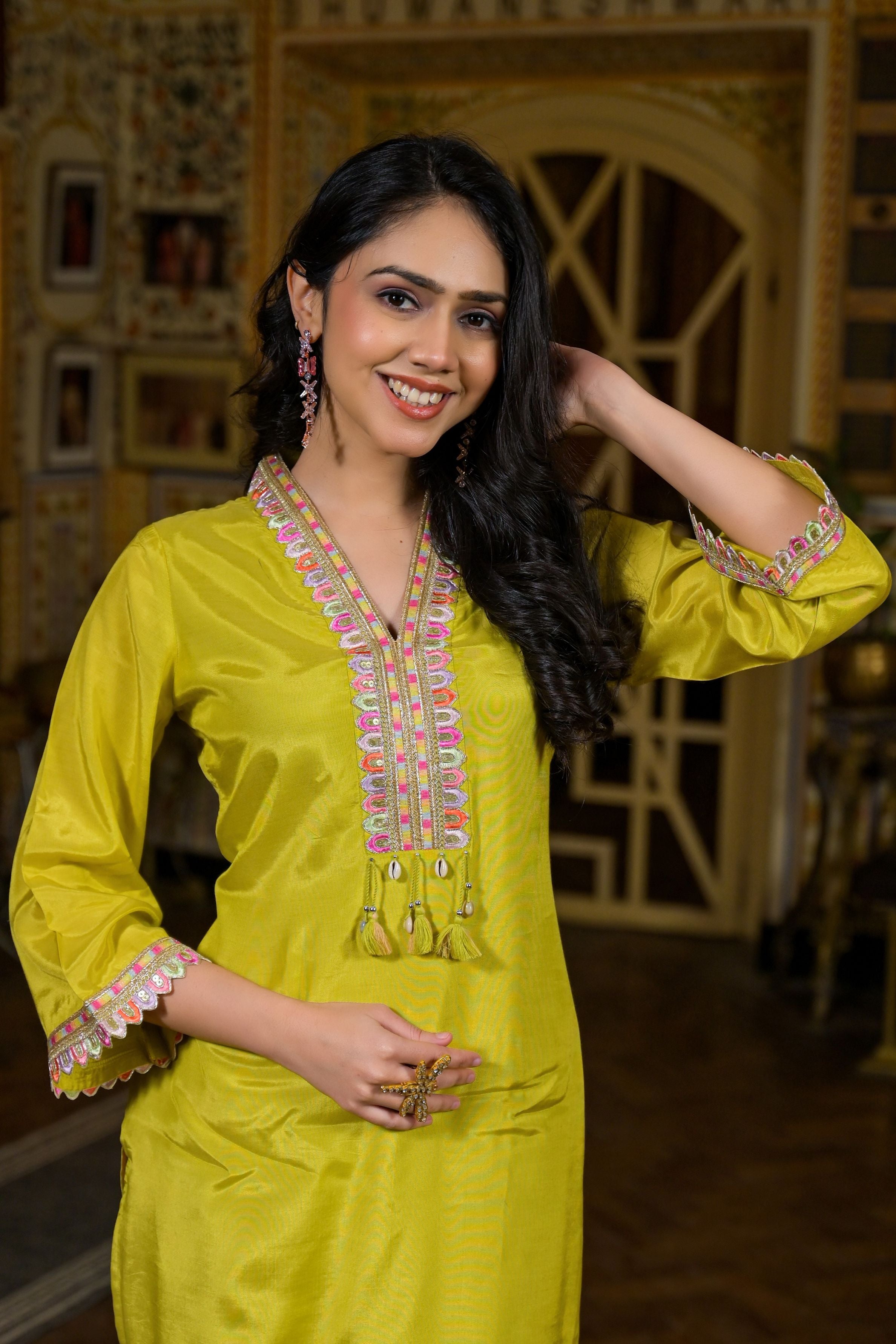 Green Printed Kurta Salwar Set
