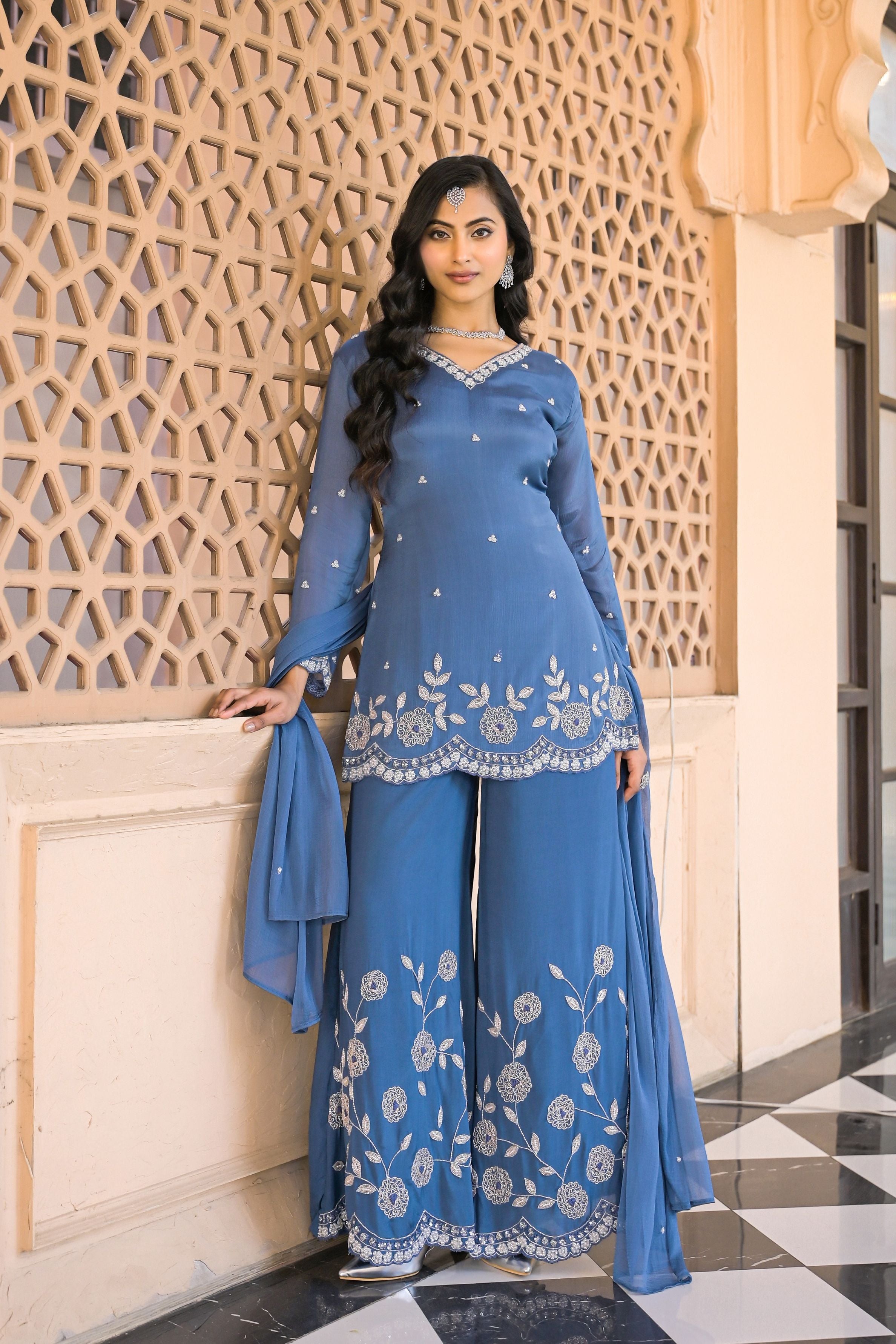 Sapphire Blue Palazzo Set