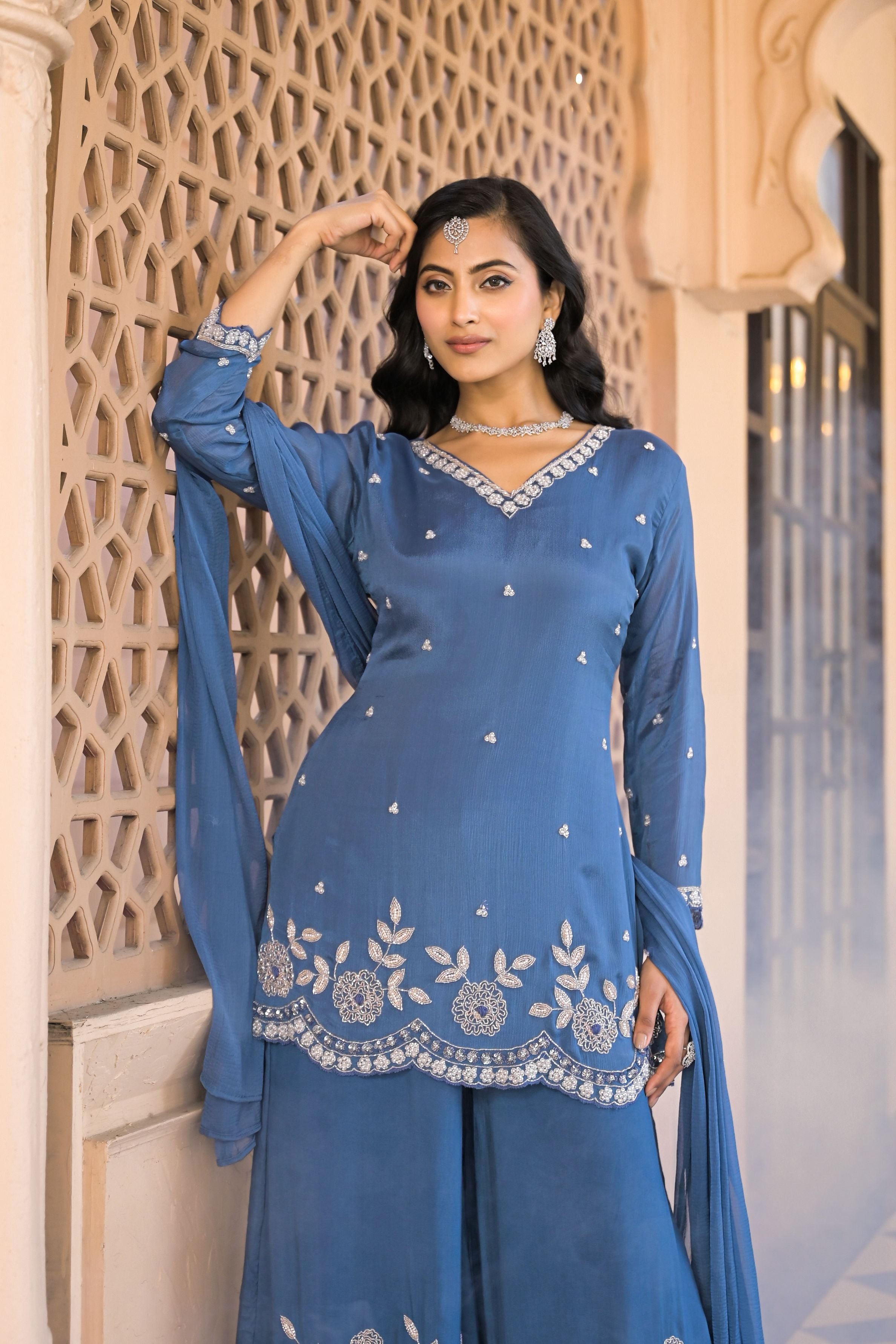 Sapphire Blue Palazzo Set