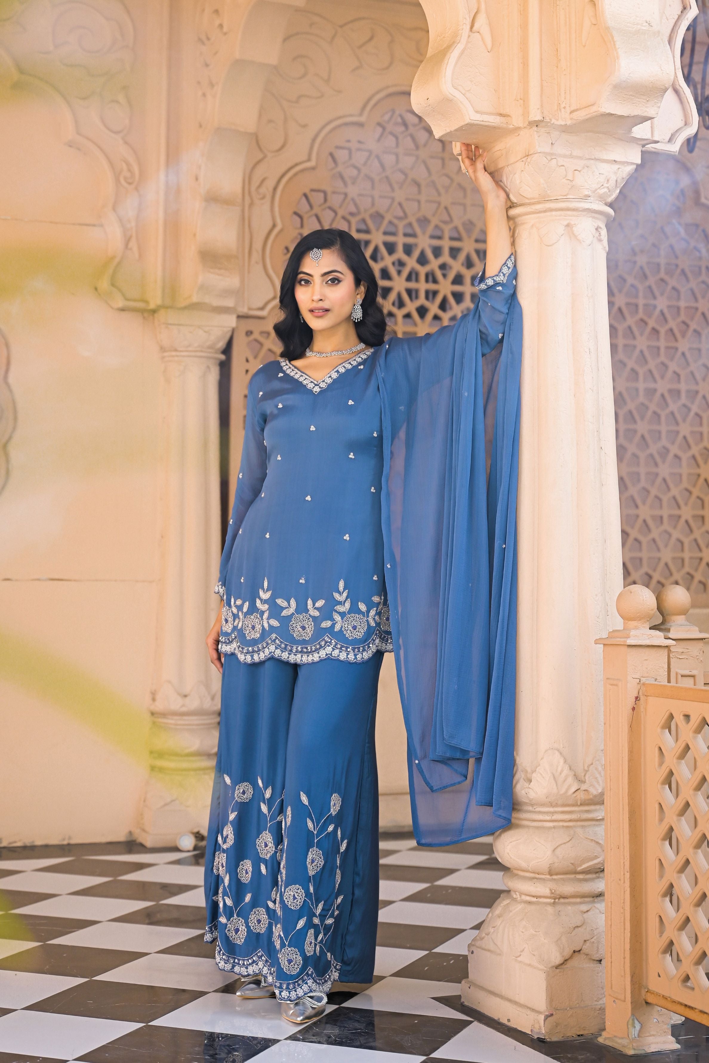 Sapphire Blue Palazzo Set