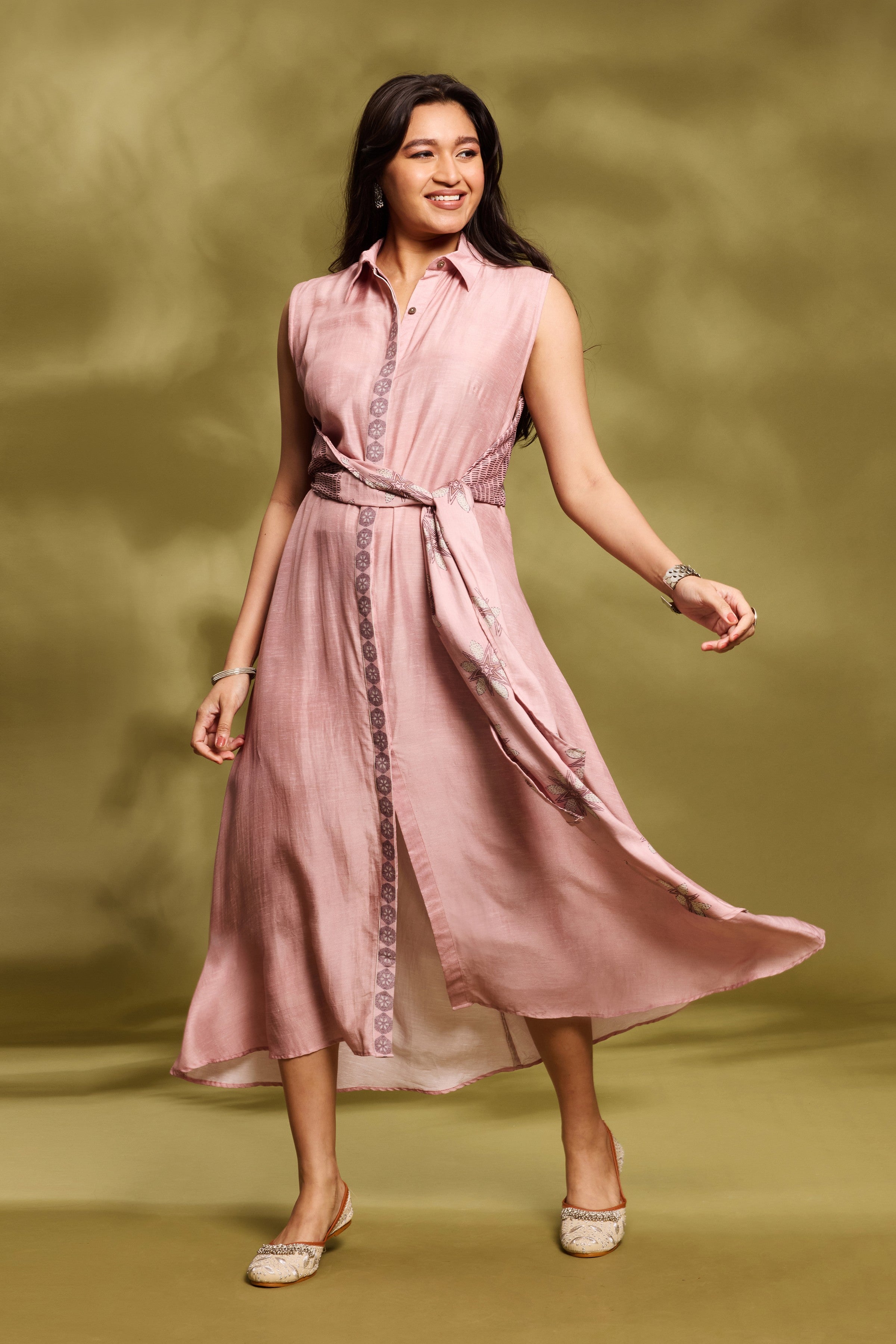 Soft Pink Wrap Dress