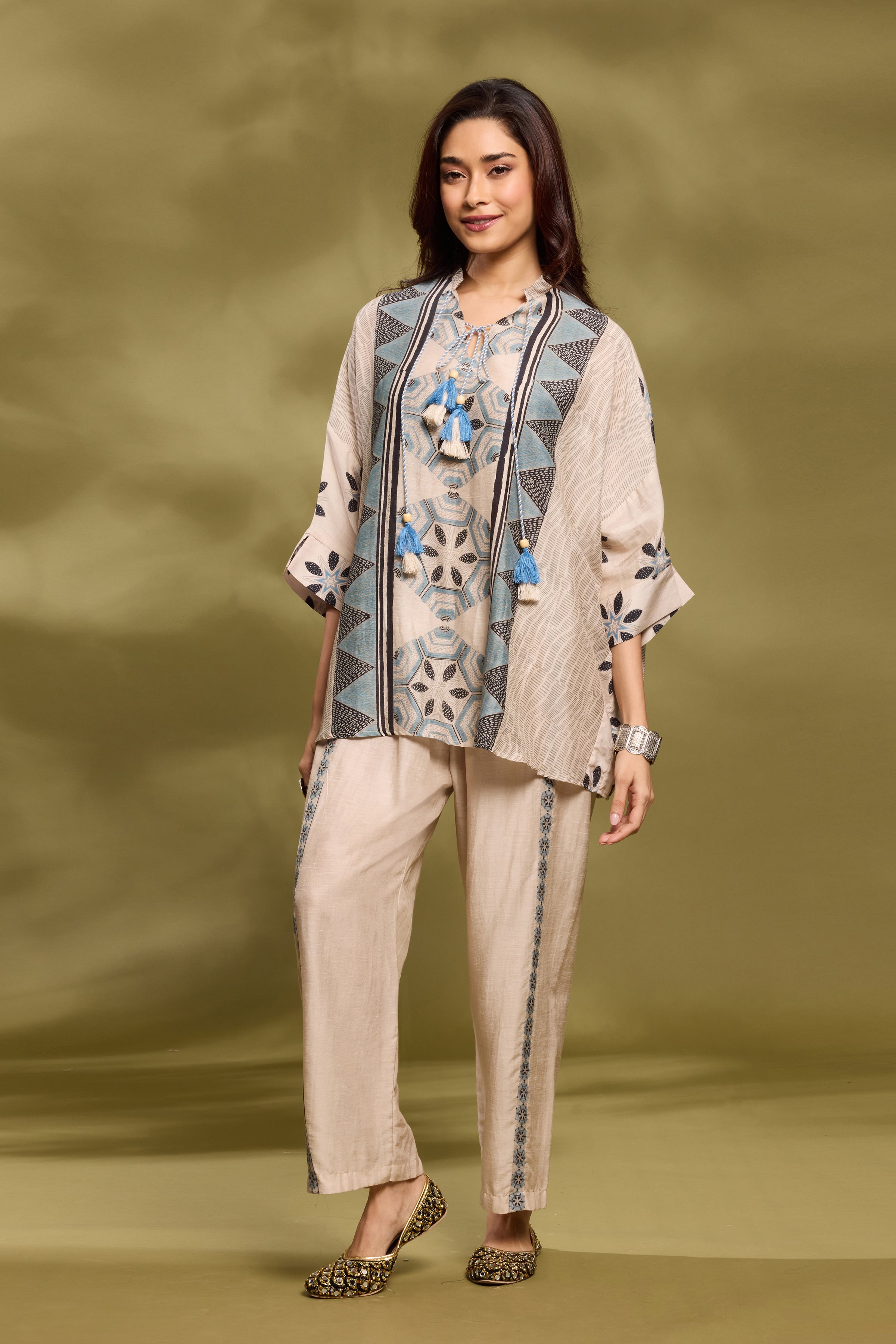 Champagne Ethnic Kaftan Set