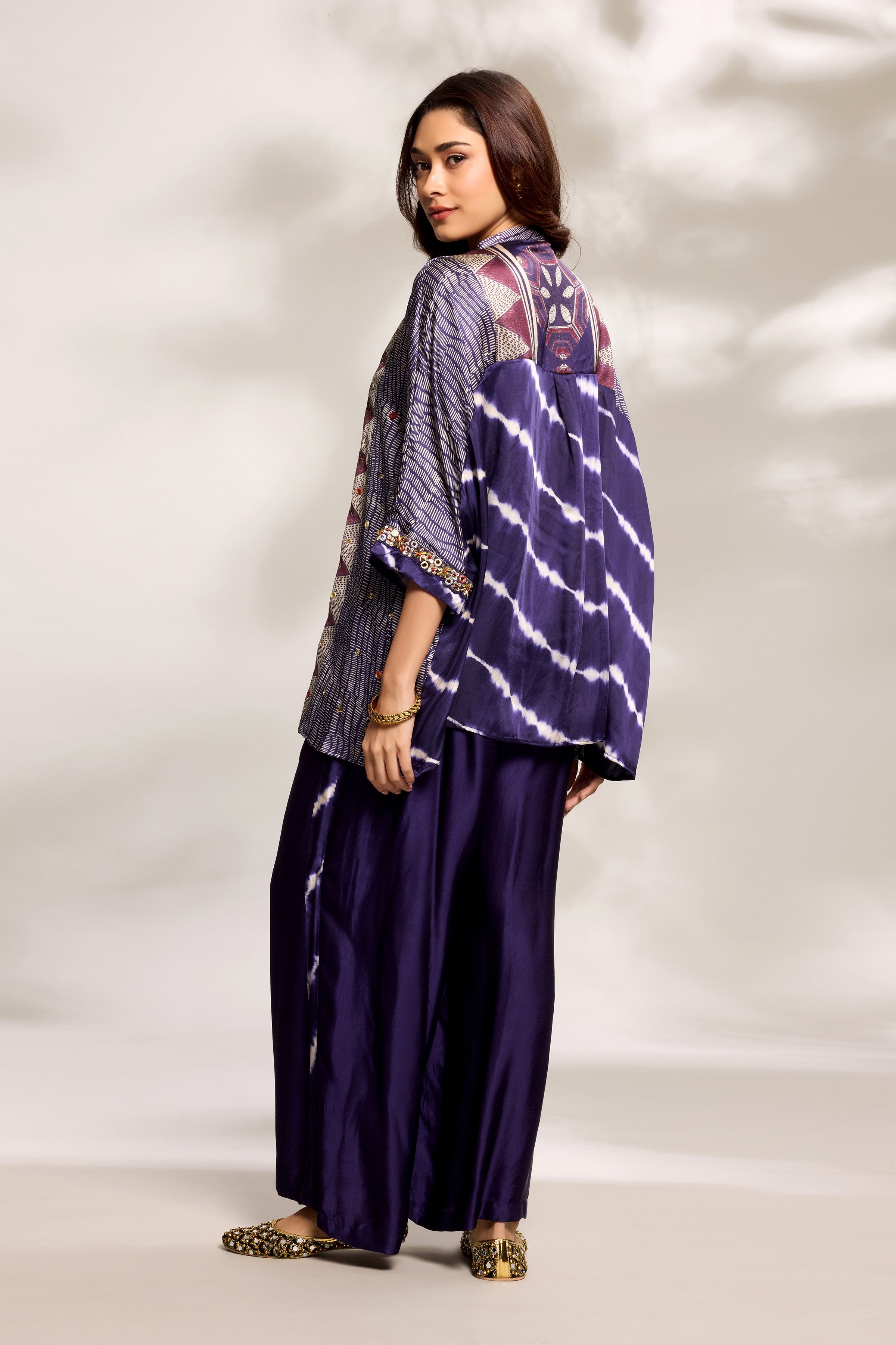 Purple Ethnic Kaftan Set