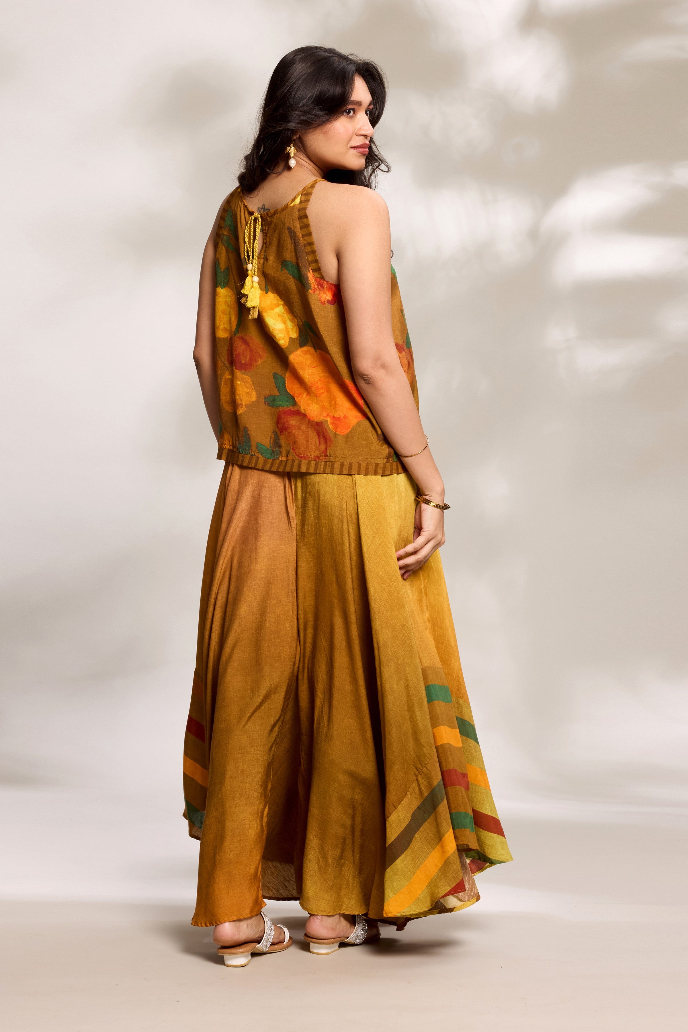 Mustard Flared Top & Trousers Set