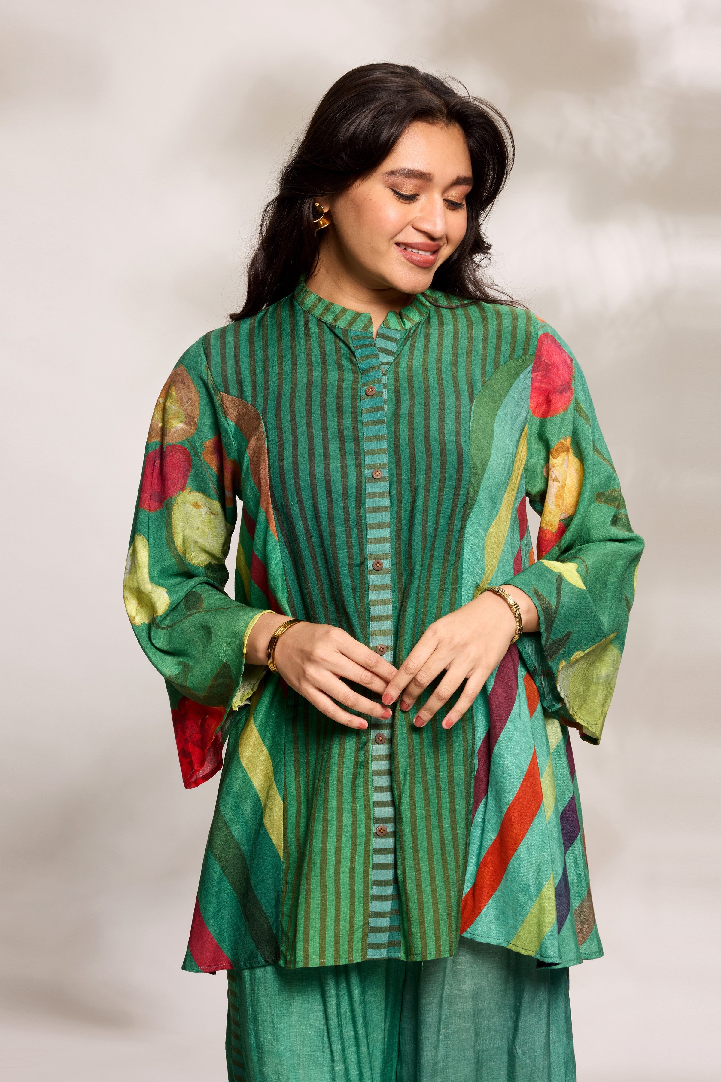 Green Striped Co-Ord Set