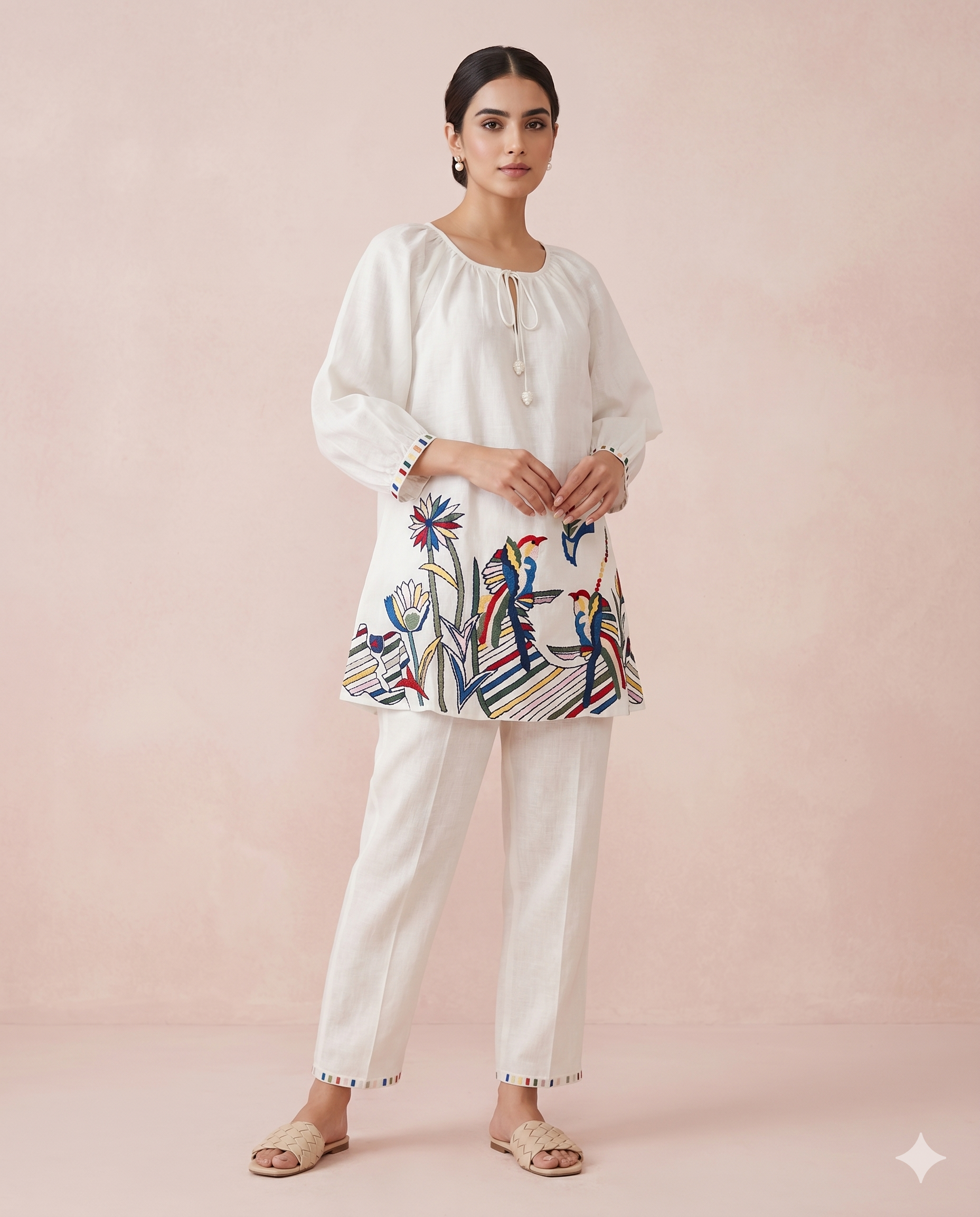Meadow Embroidered Linen Co-Ord Set
