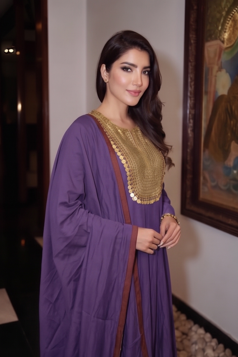 Deep Purple Embellished Crepe Silk Anarkali Set