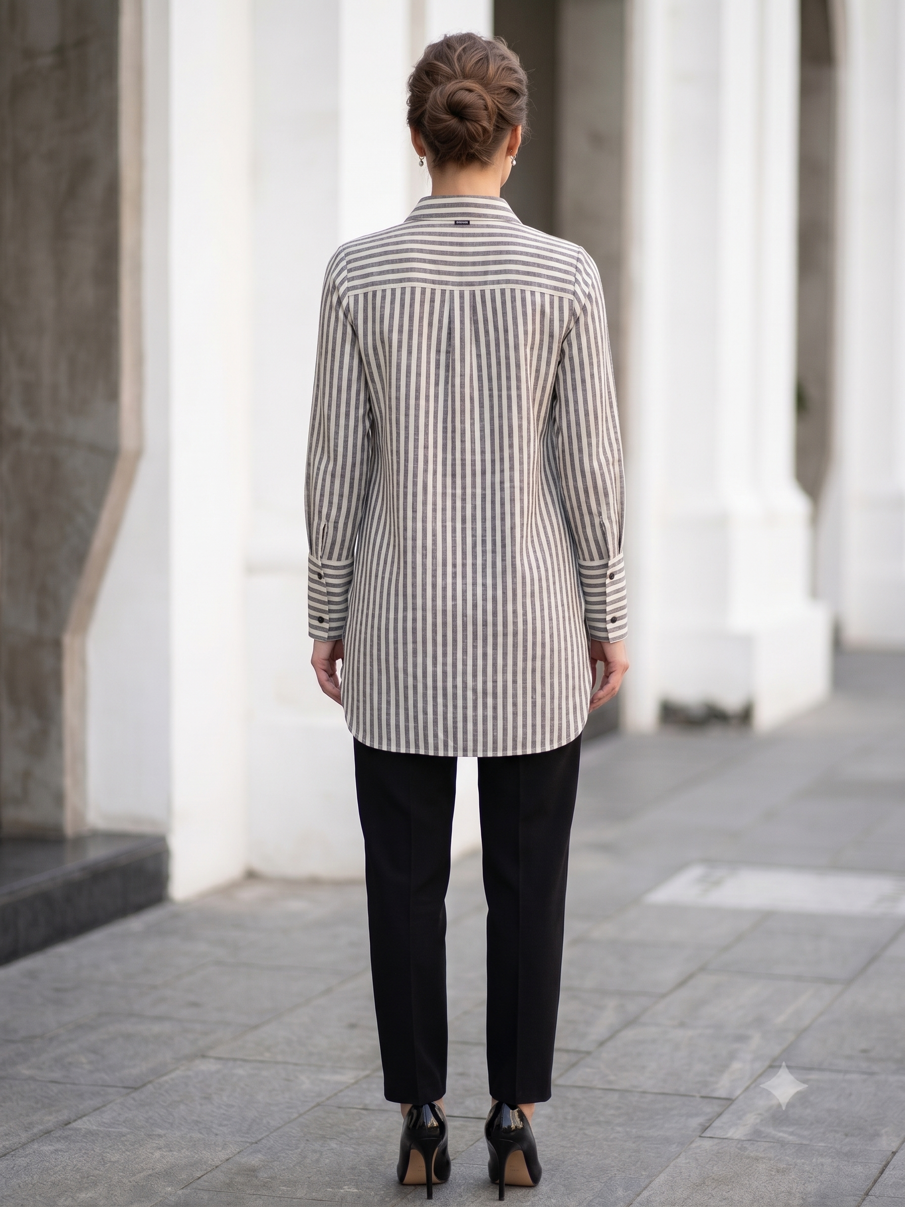 Monochrome Axis Embellished Cotton Shirt