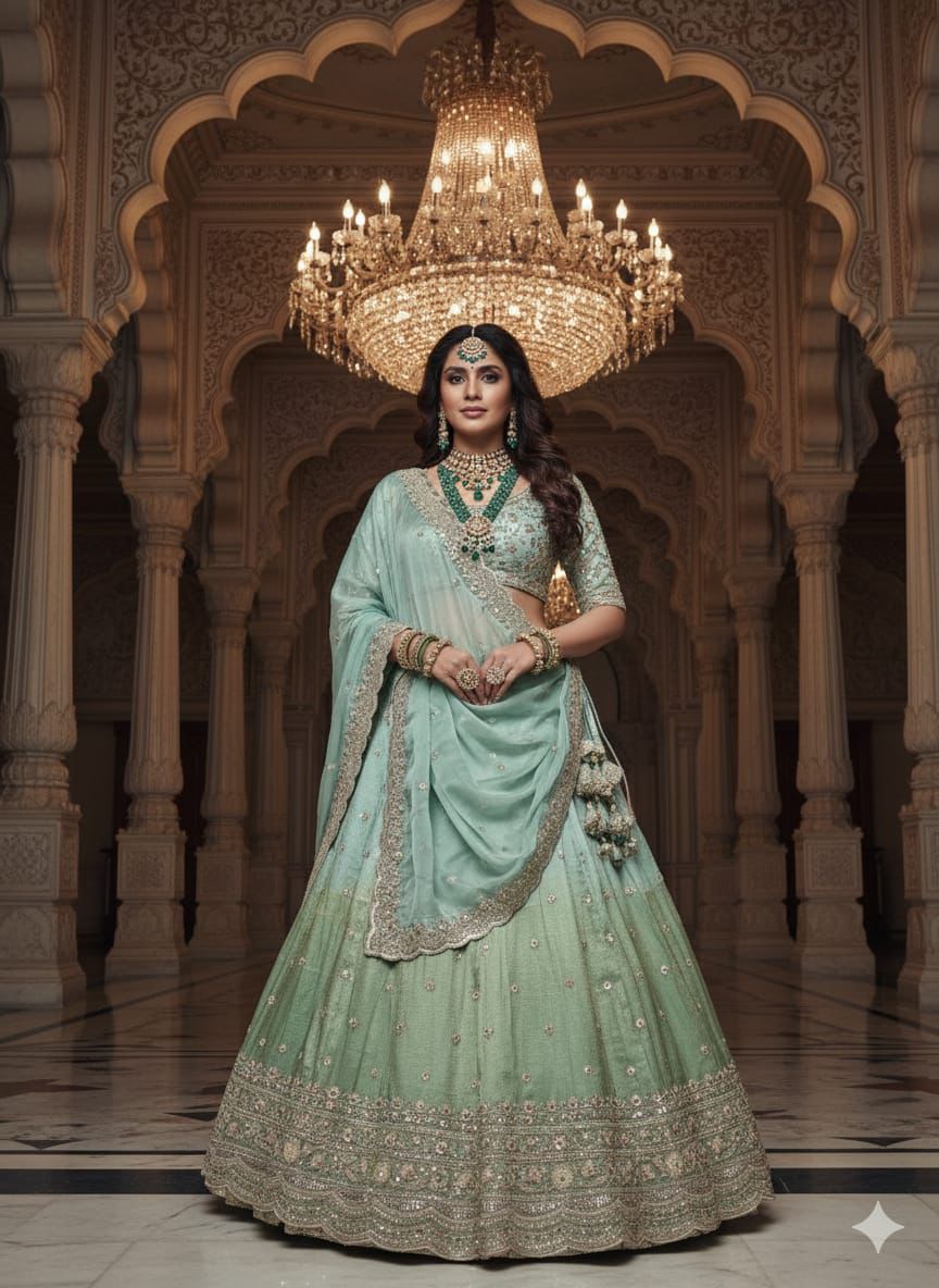 Pastel Green Lehenga Set