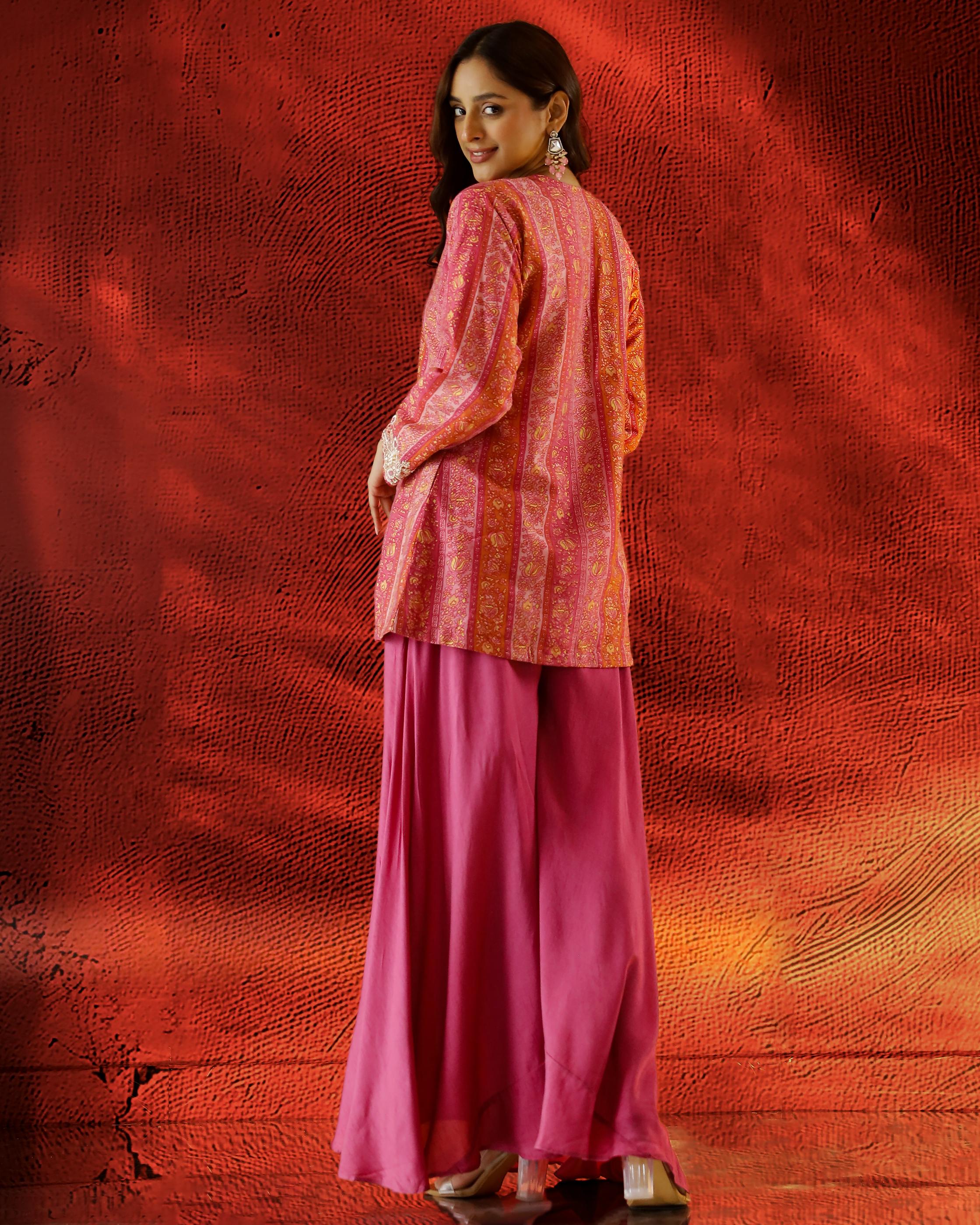 Pink Printed Spanish Silk Palazzo Set