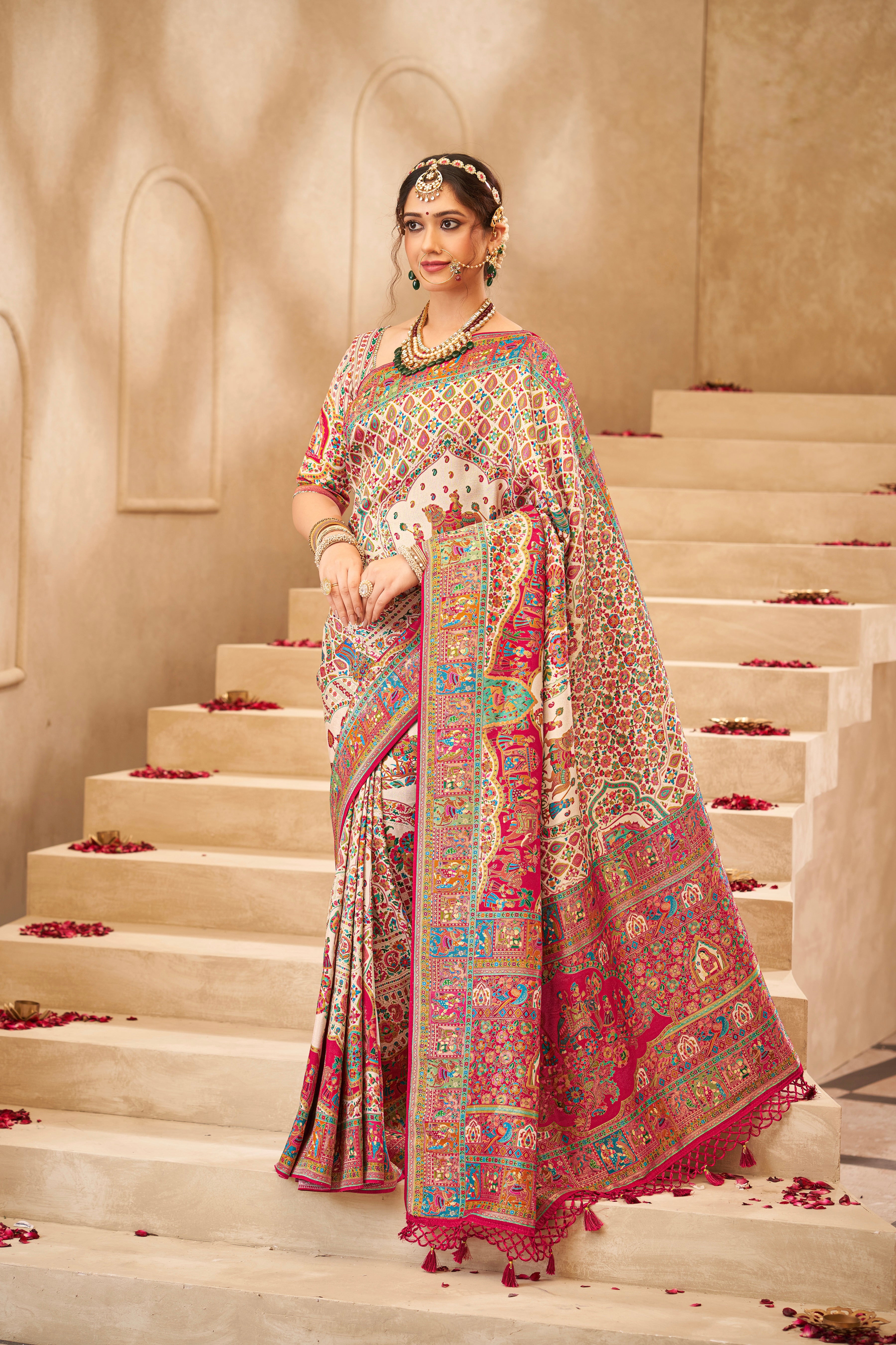 Traditional Multi Designer Tussar Rangkaat Silk Saree