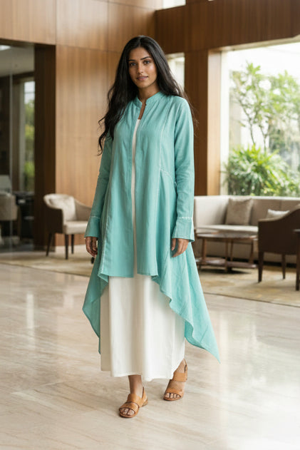 Light Blue Linen Jacket Dress