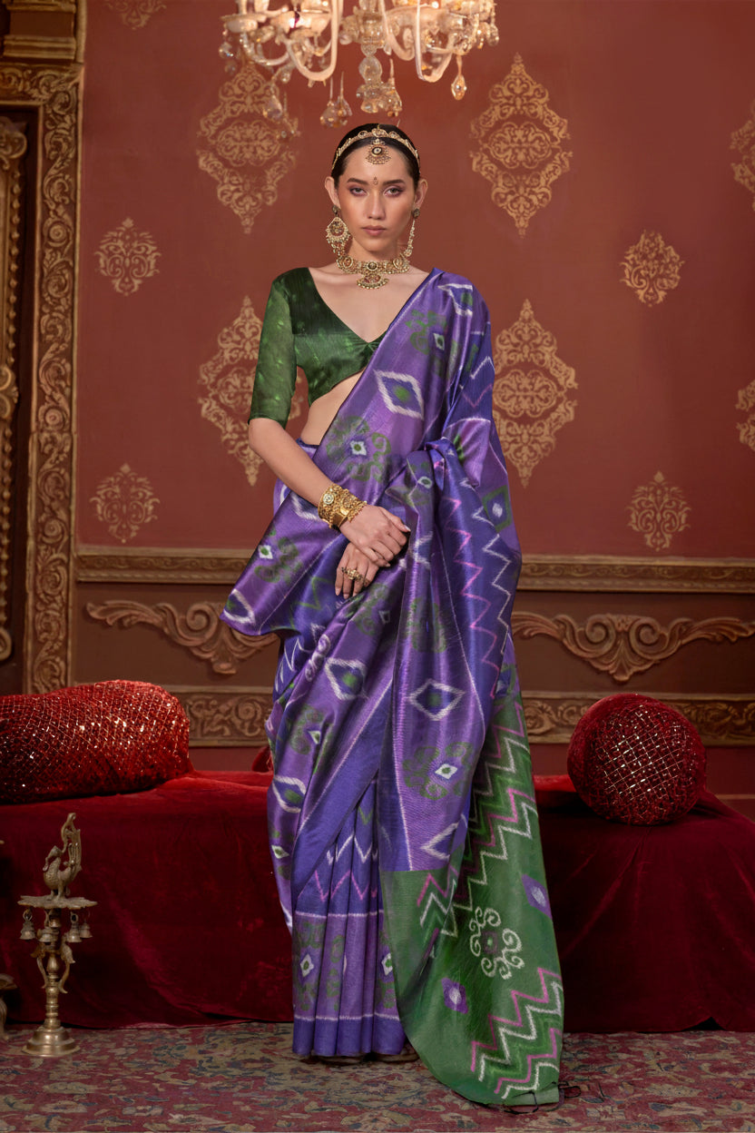 Royal Amethyst Printed Premium Silk Saree