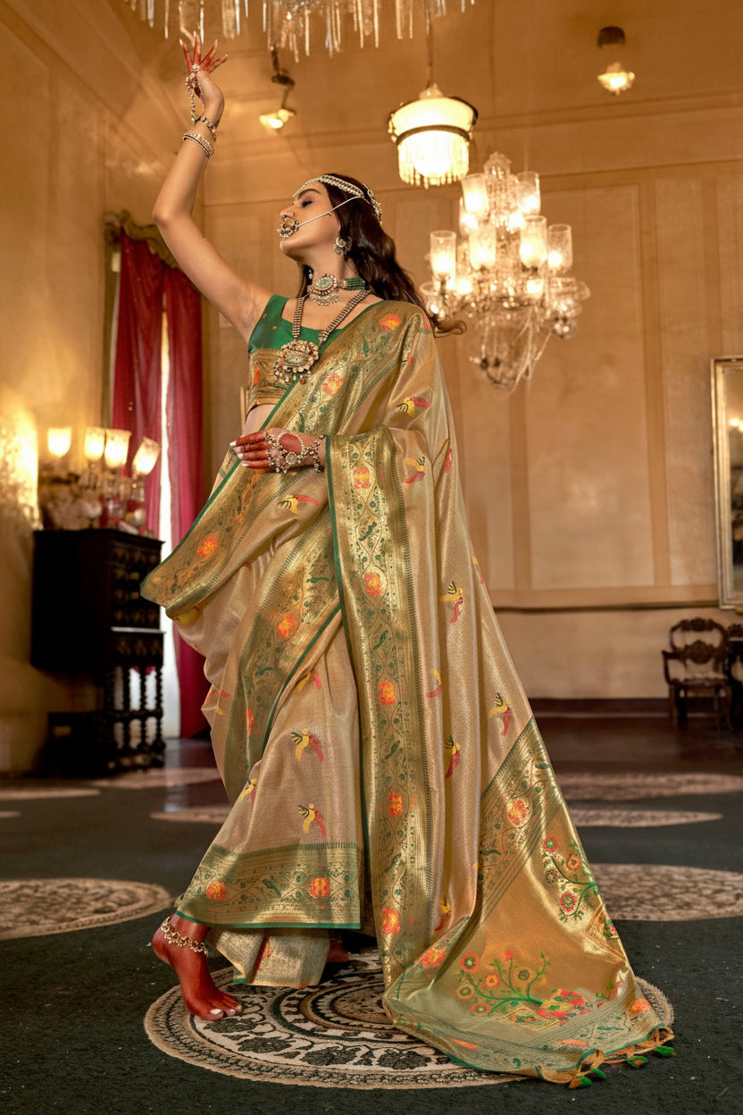 Tripataka Heritage Organza Tissue Silk Saree