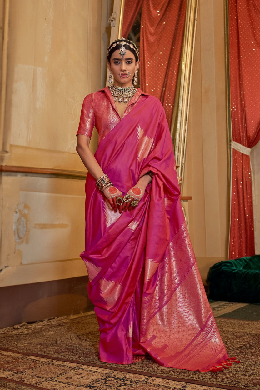 Pink Frost Zari Premium Soft Silk Saree