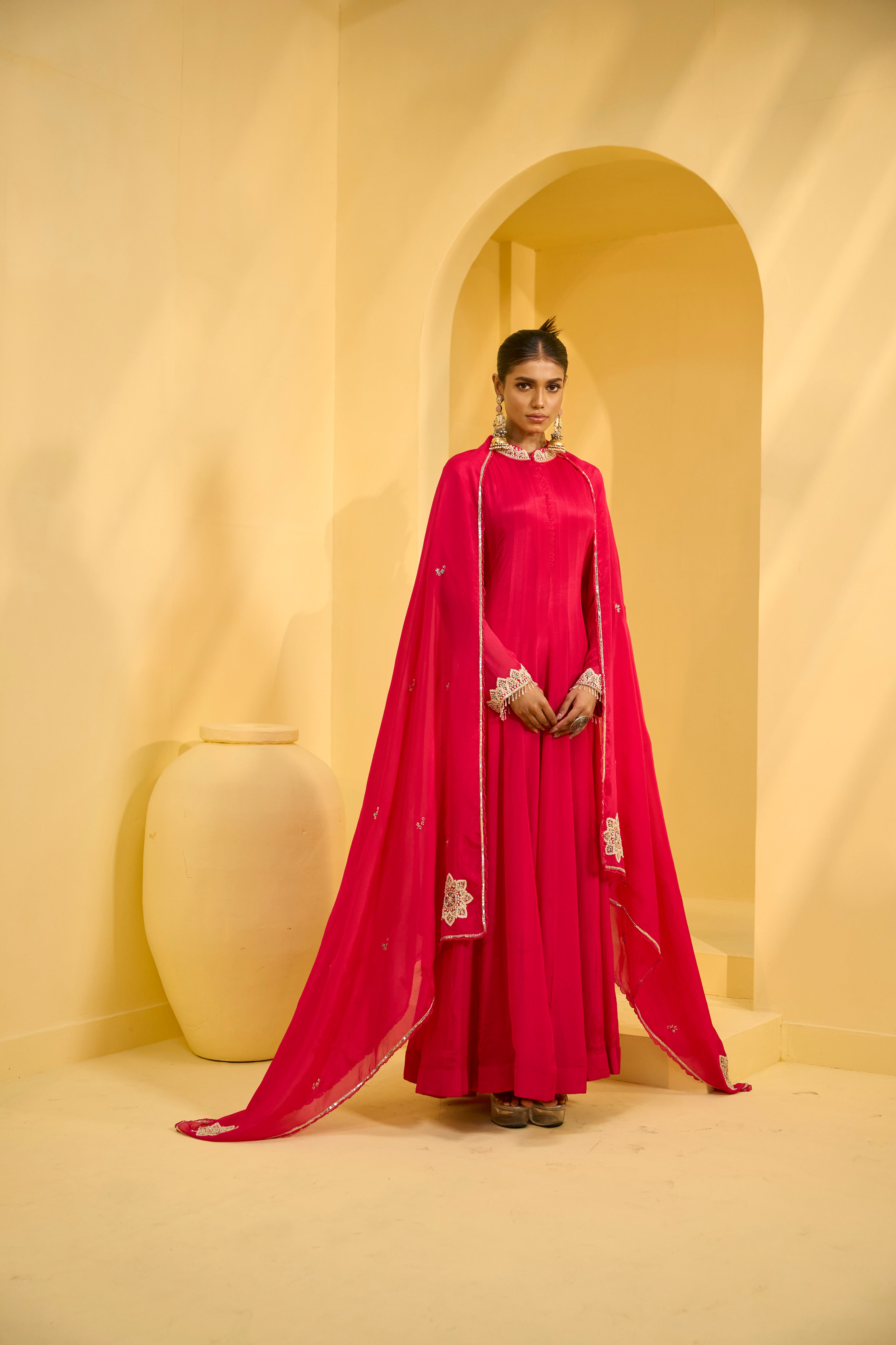 Nazakat Handwork Chinon Silk Gown