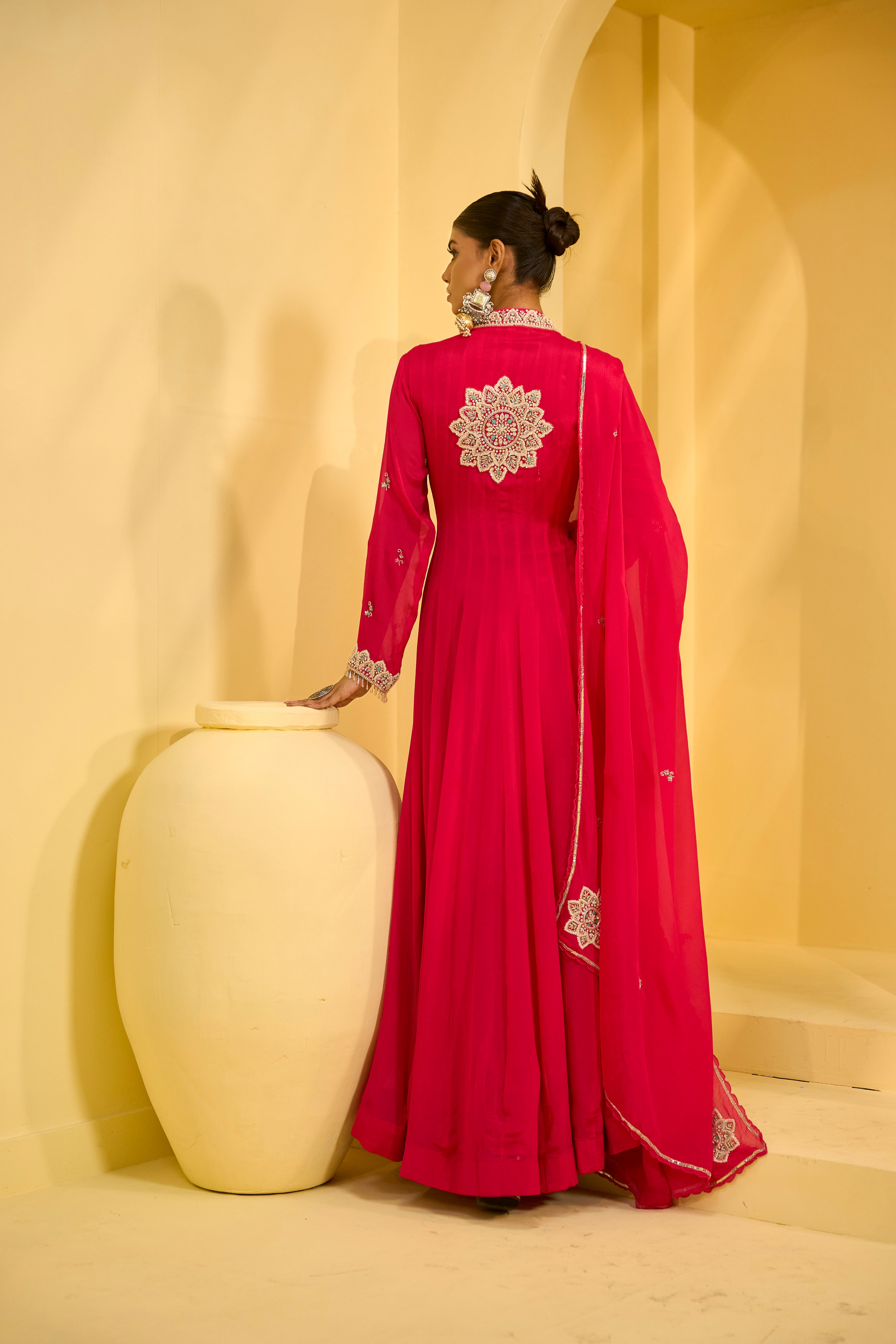 Nazakat Handwork Chinon Silk Gown