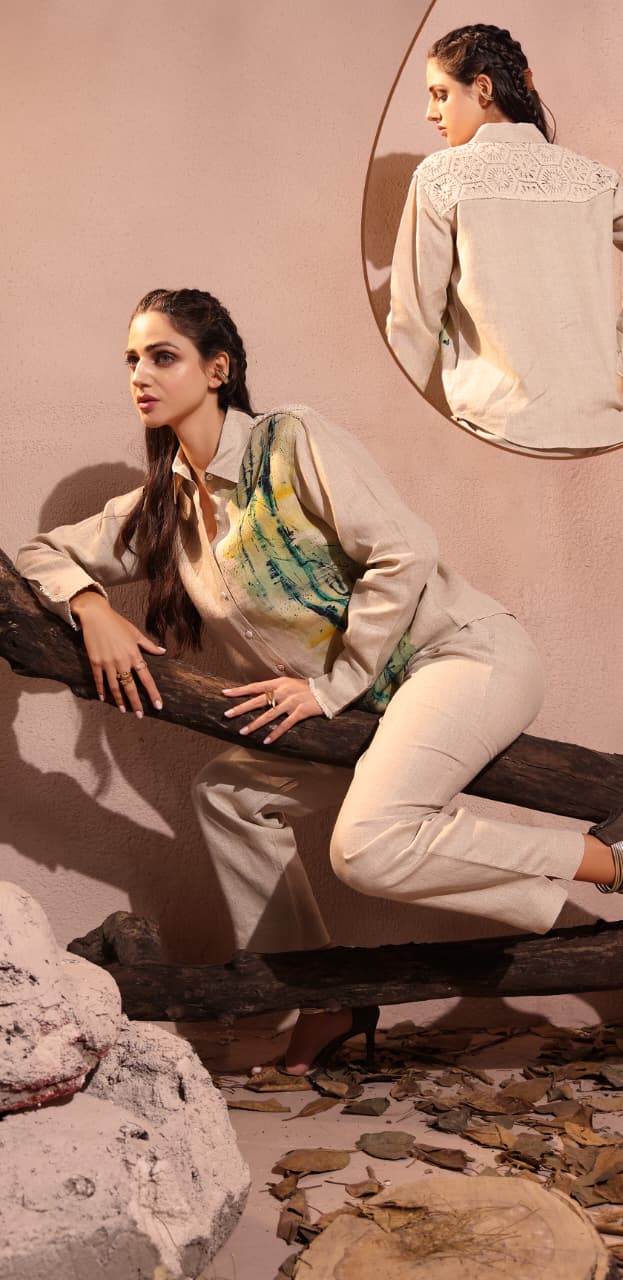 Dune Printed Organic Linen Co-Ord Set