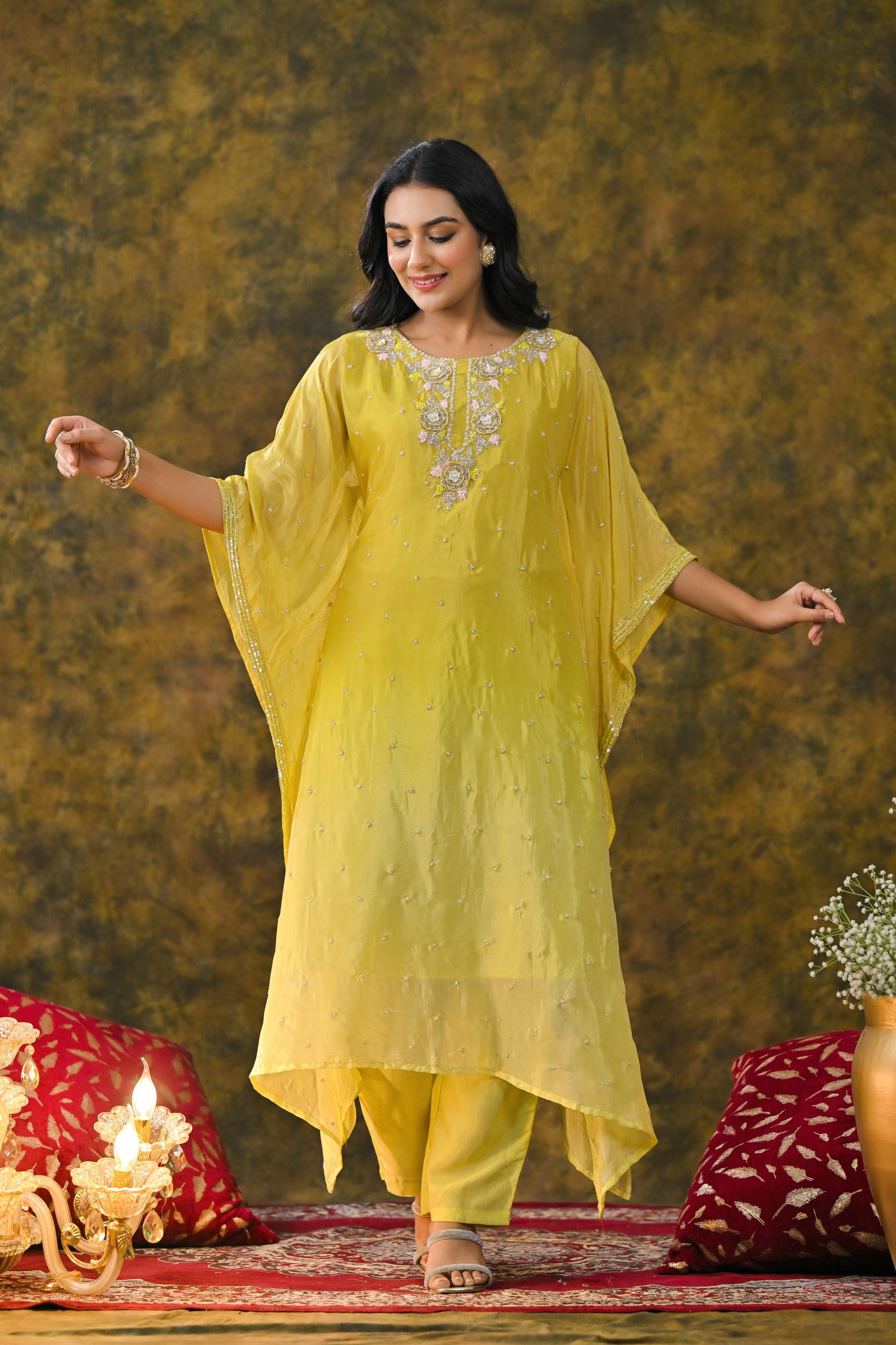 Golden Glow Kaftan Set
