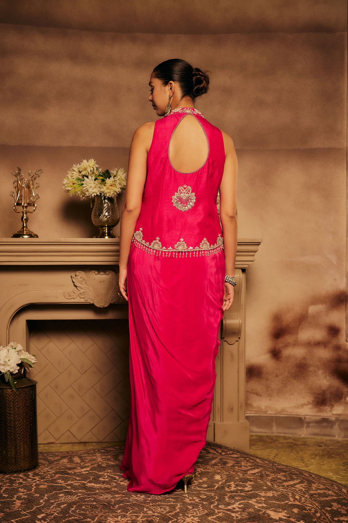 Royale Rani Embellished Crepe Silk Skirt Set