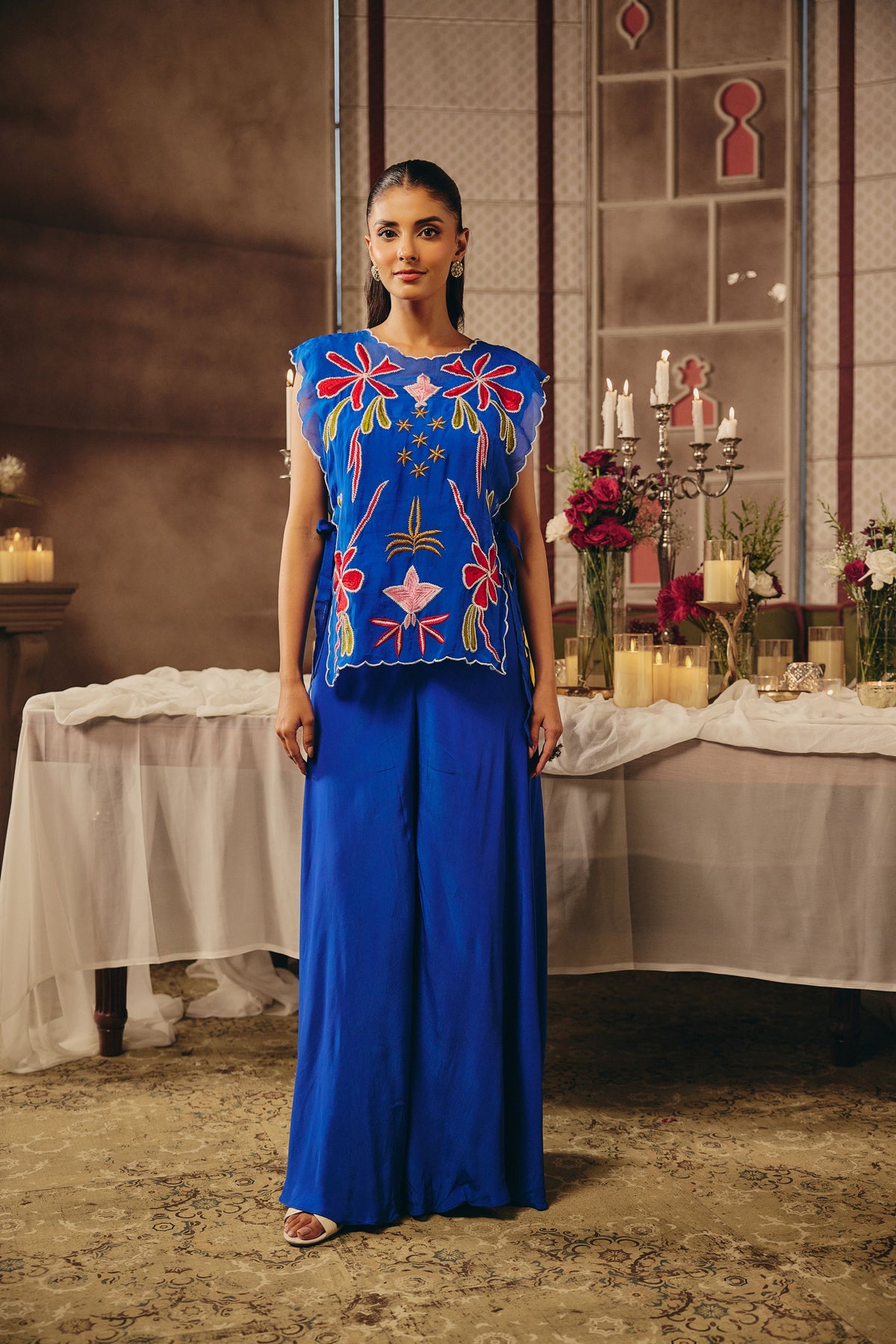 Bluebell Embroidered Crepe Silk Co-Ord Set