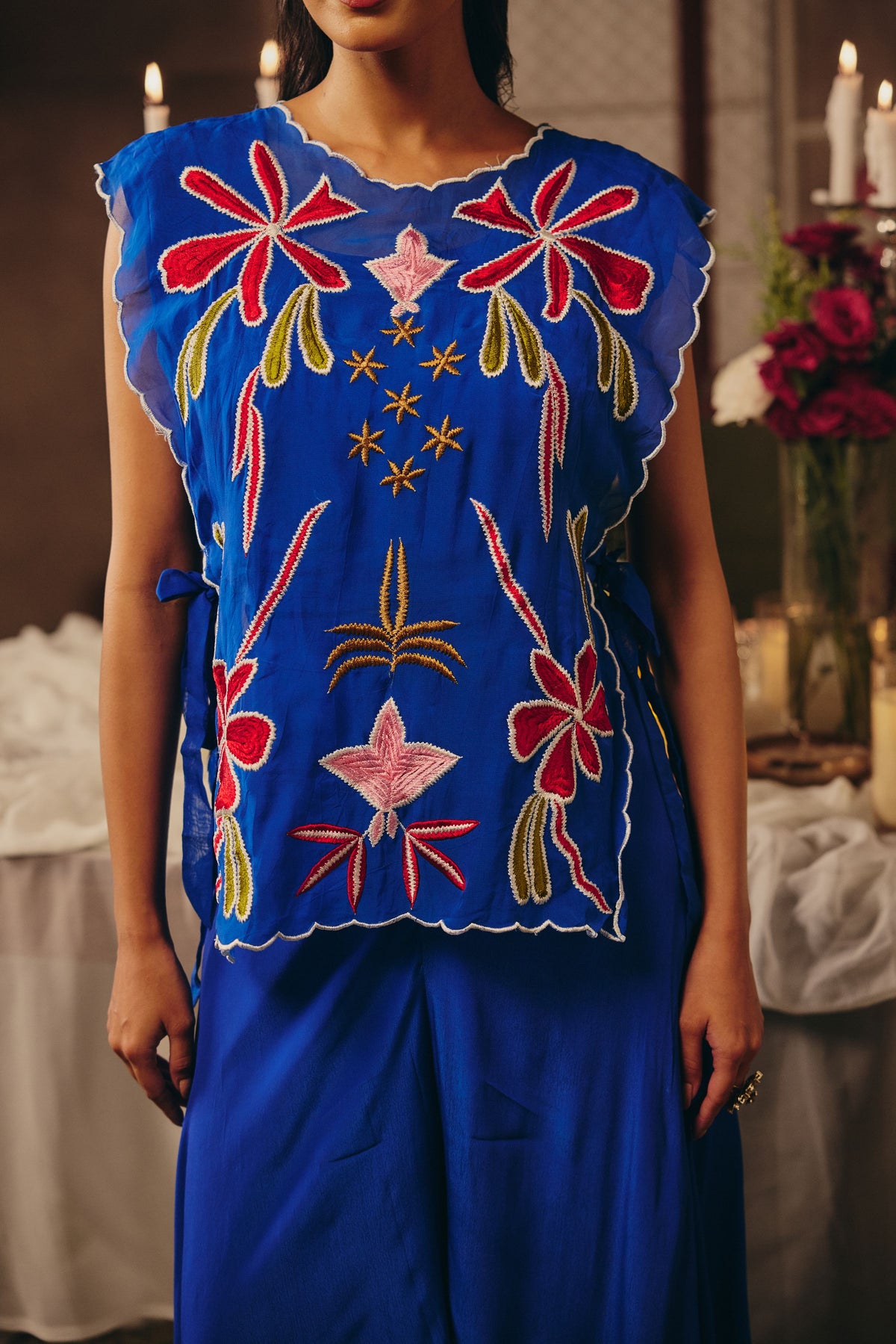 Bluebell Embroidered Crepe Silk Co-Ord Set