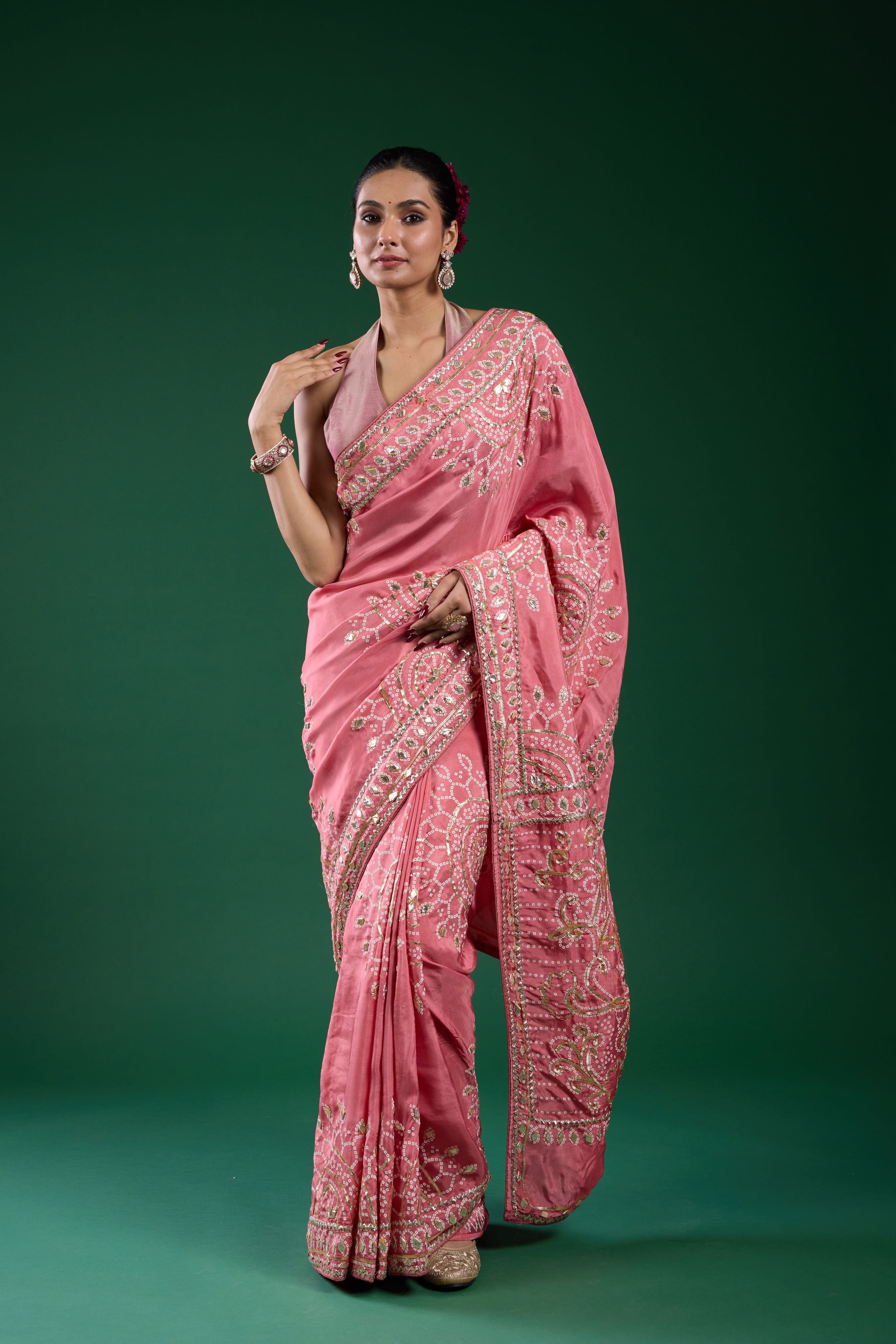 Rose Blush Dola Silk Saree