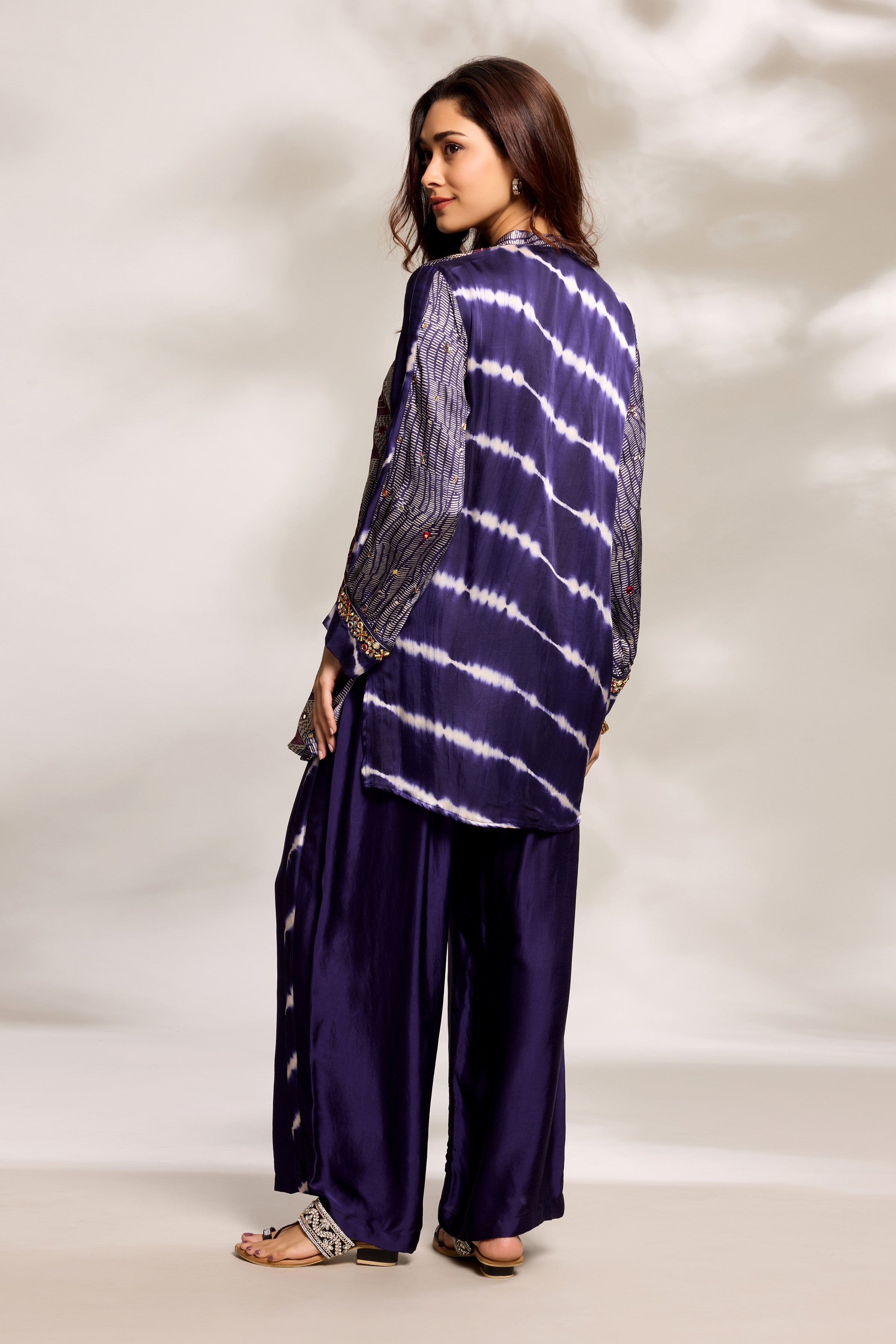 Purple Printed Kurta & Palazzo Set