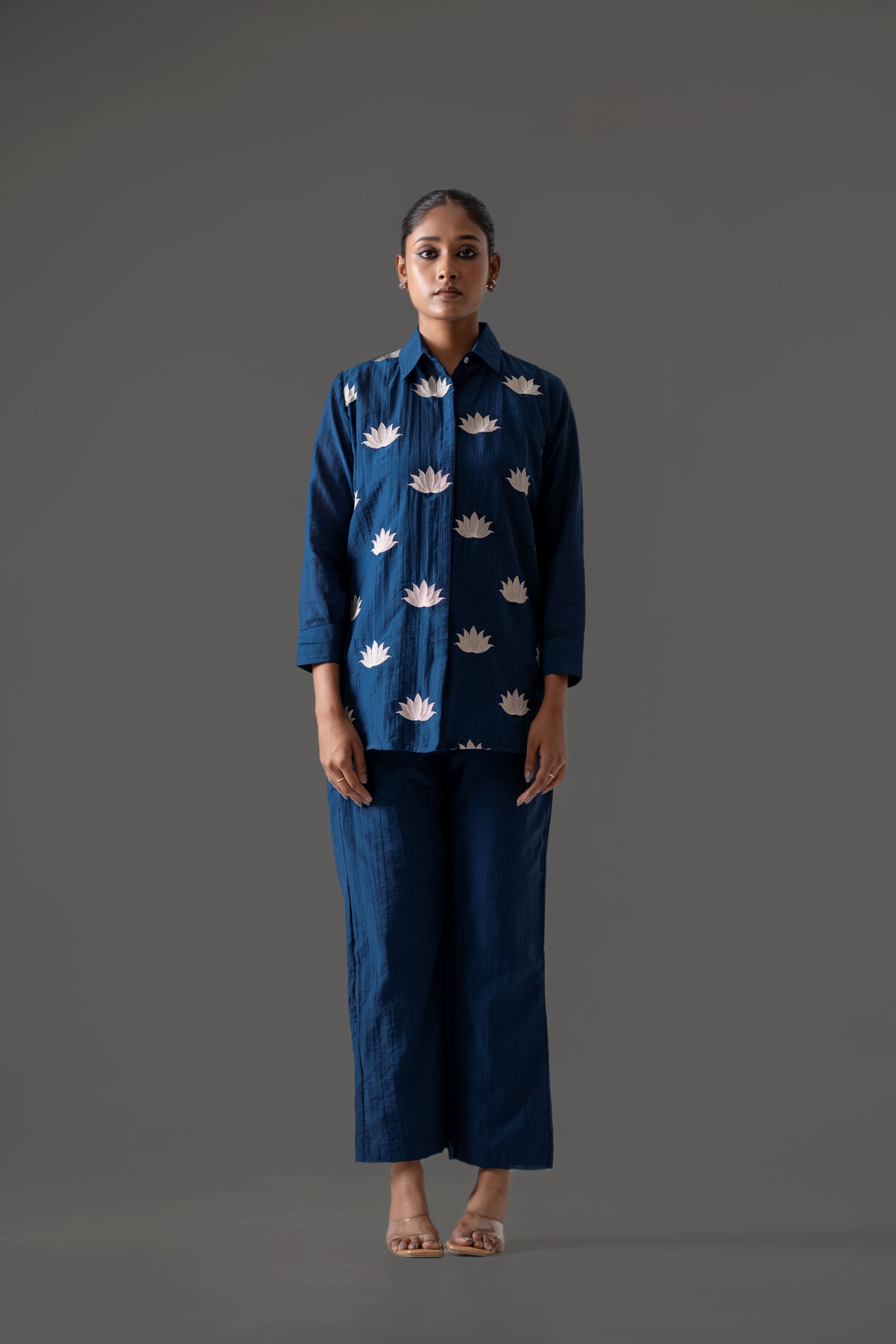 Midnight Blue Cotton Flex Co-Ord Set
