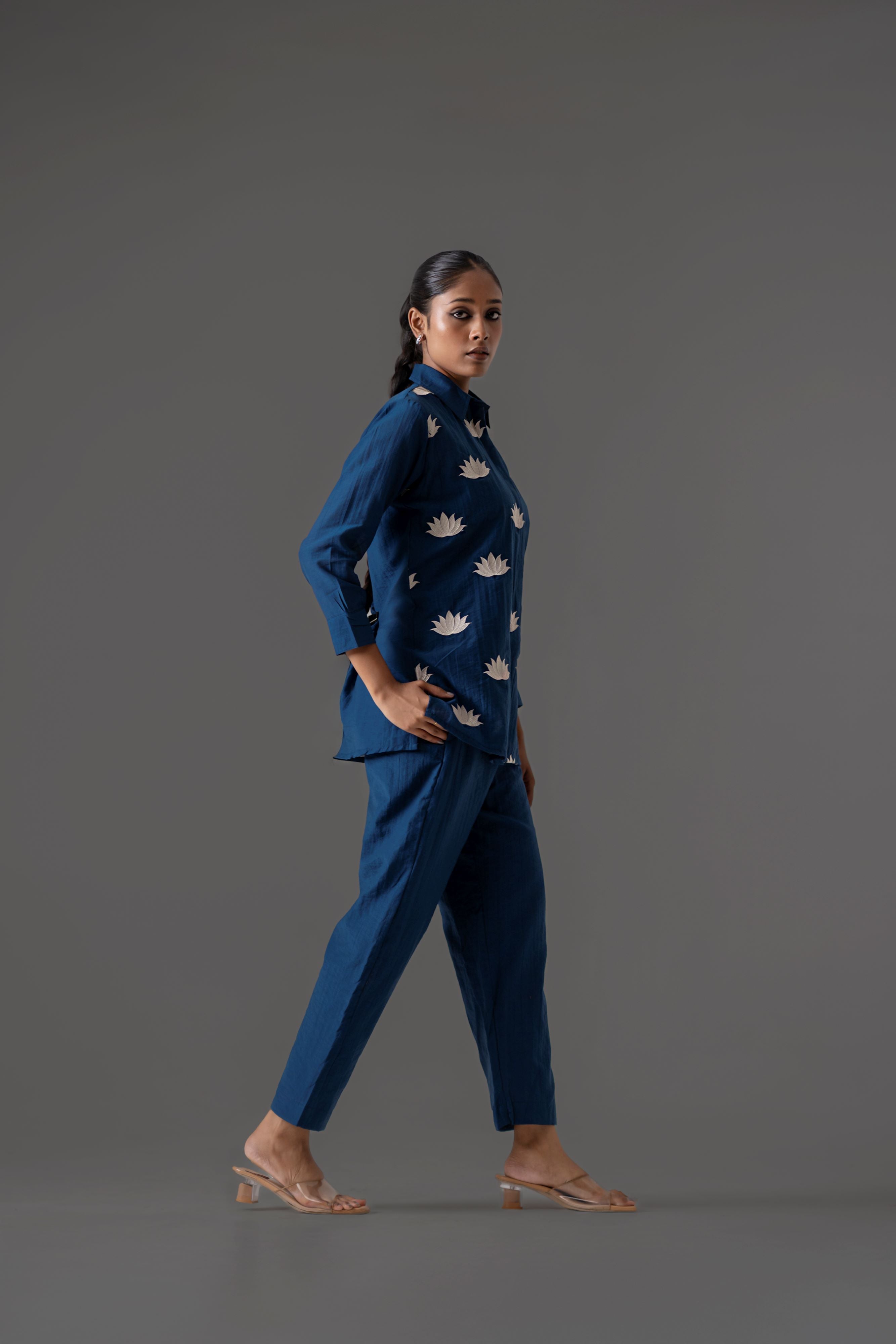 Midnight Blue Cotton Flex Co-Ord Set