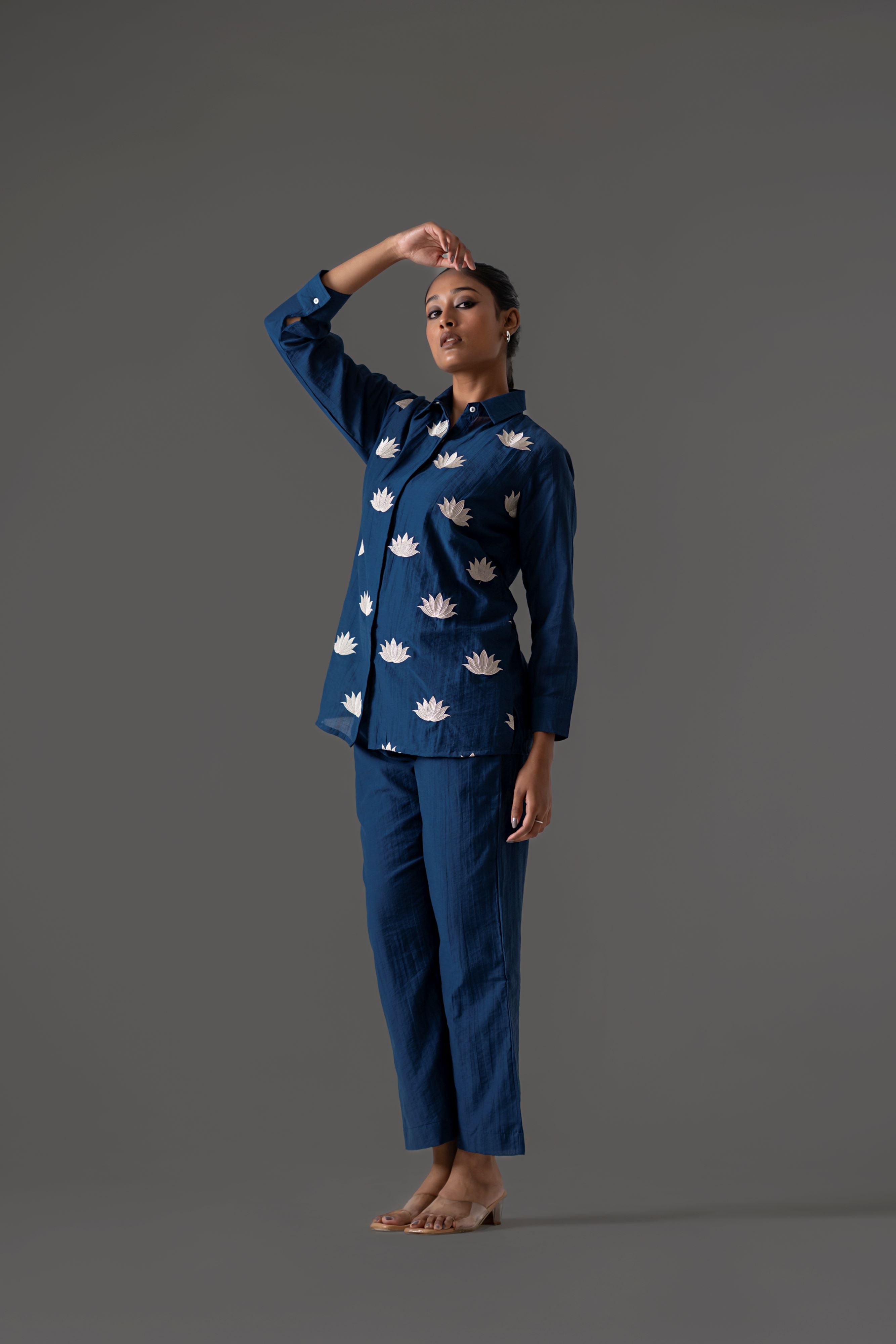 Midnight Blue Cotton Flex Co-Ord Set