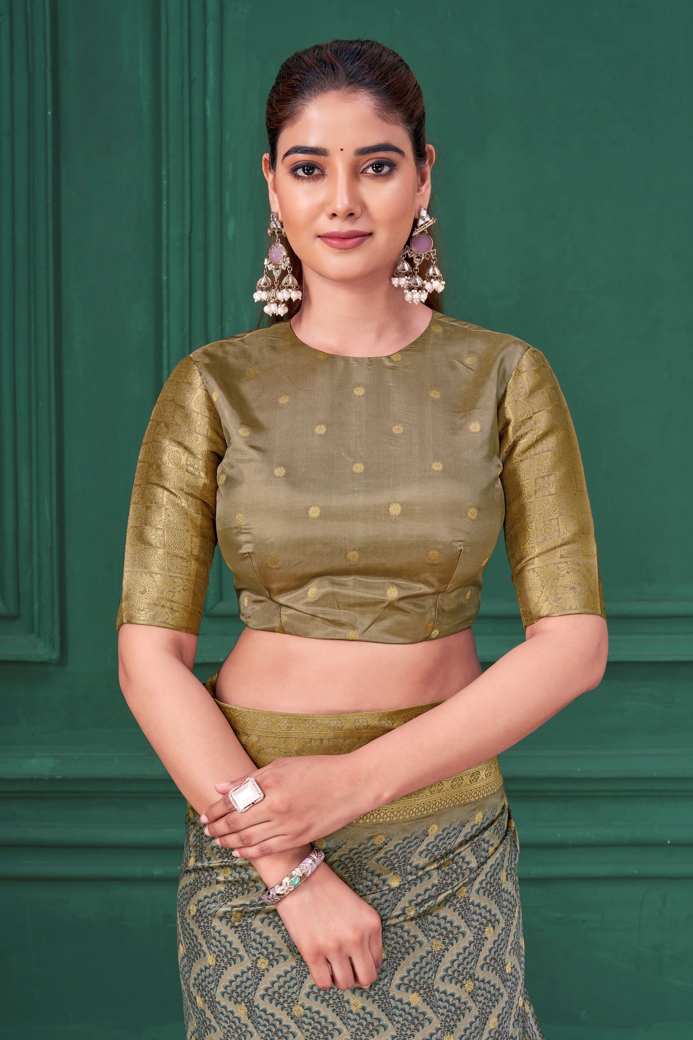Pastel Grey Digital Printed Tussar Silk Saree