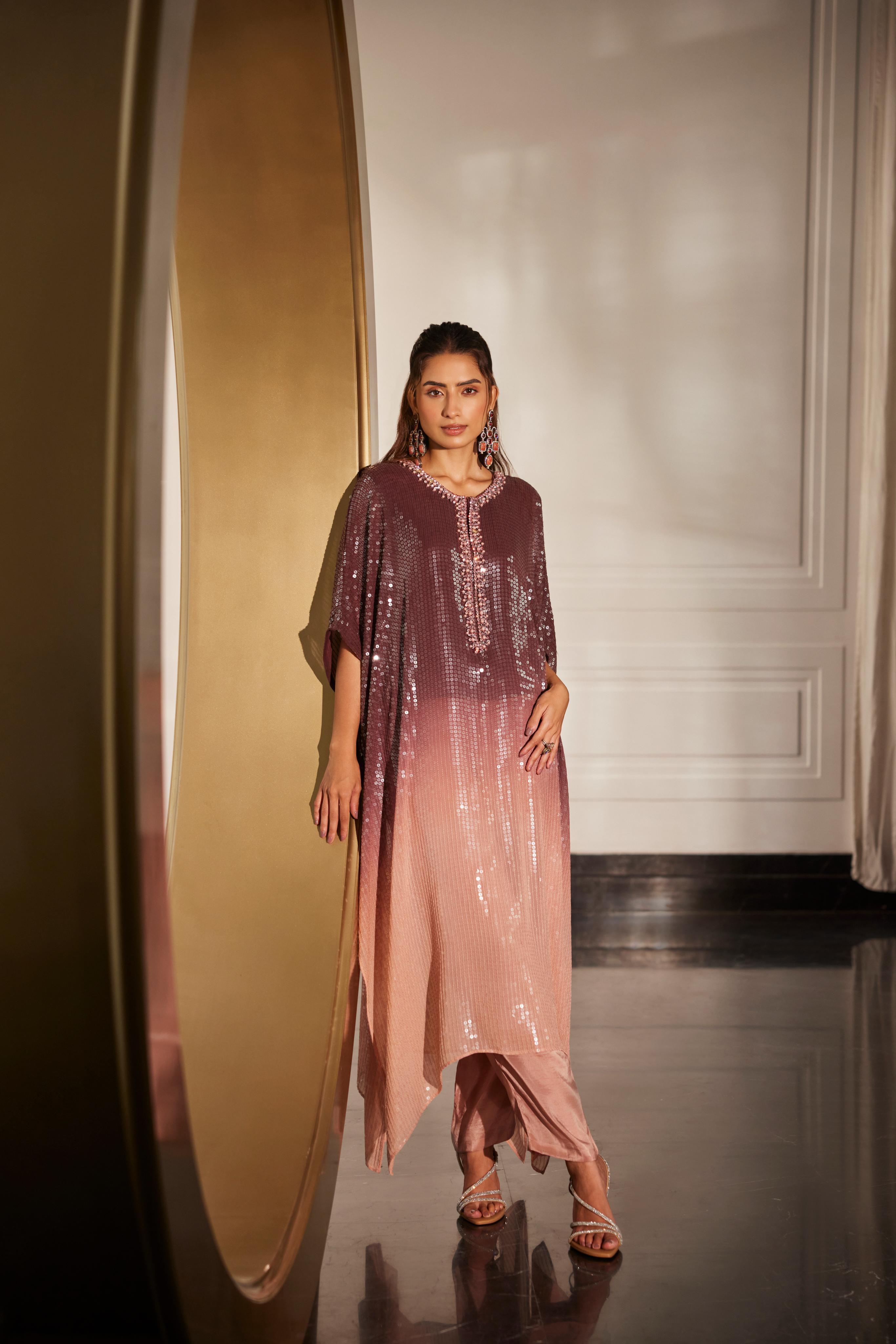Glimmering Ombre Kaftan Set