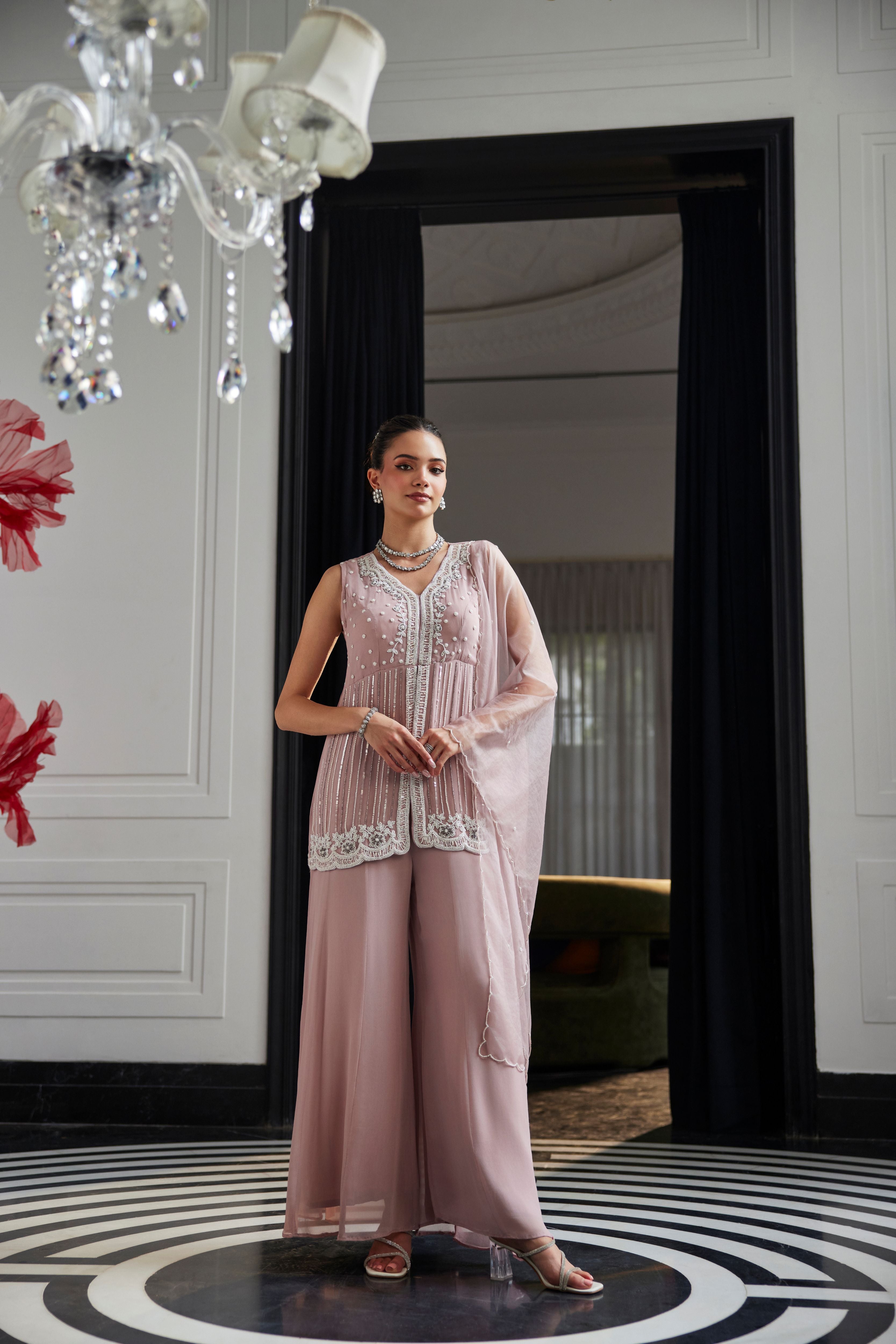 Vintage Pink Palazzo Set