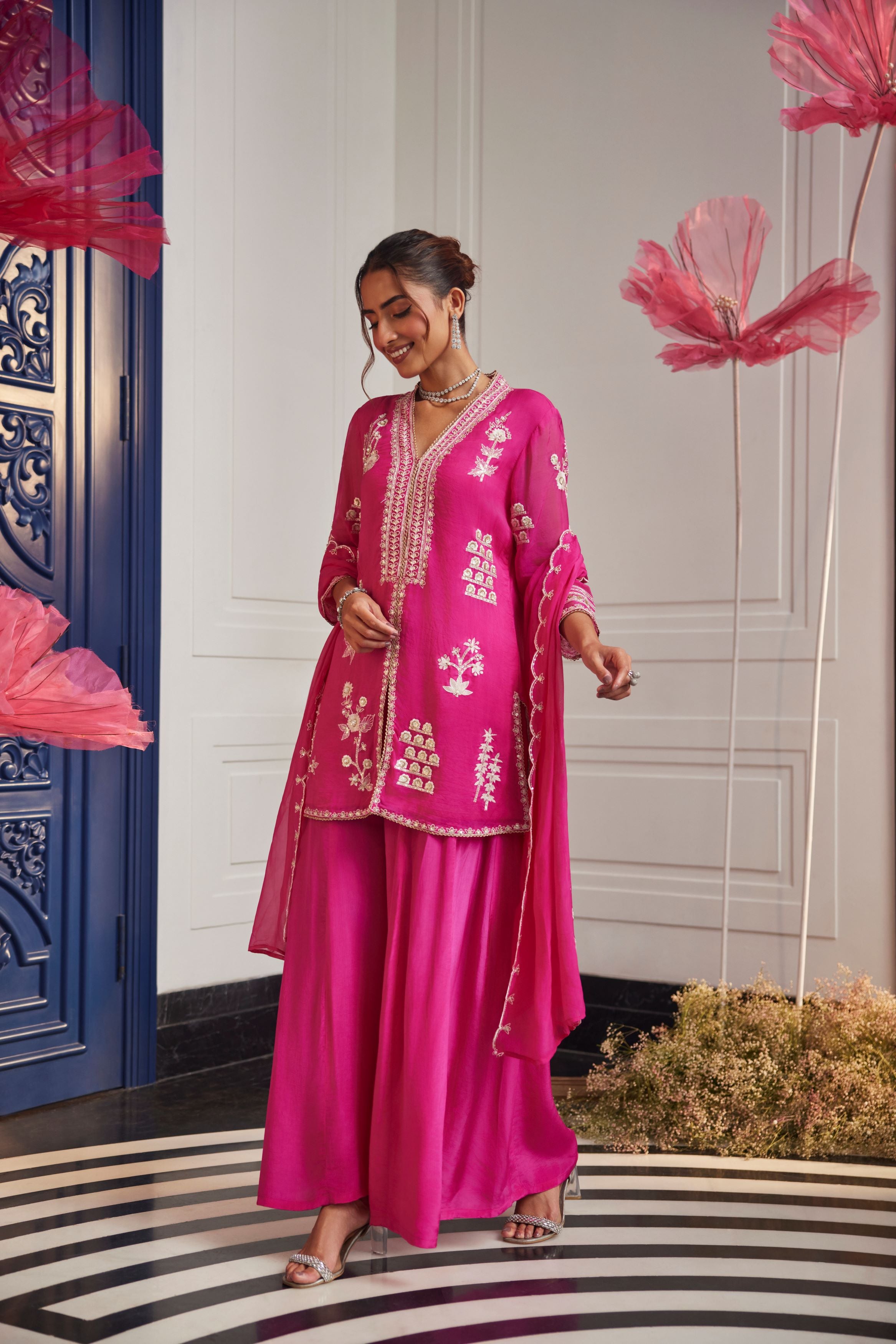 Berry Pink Palazzo Set