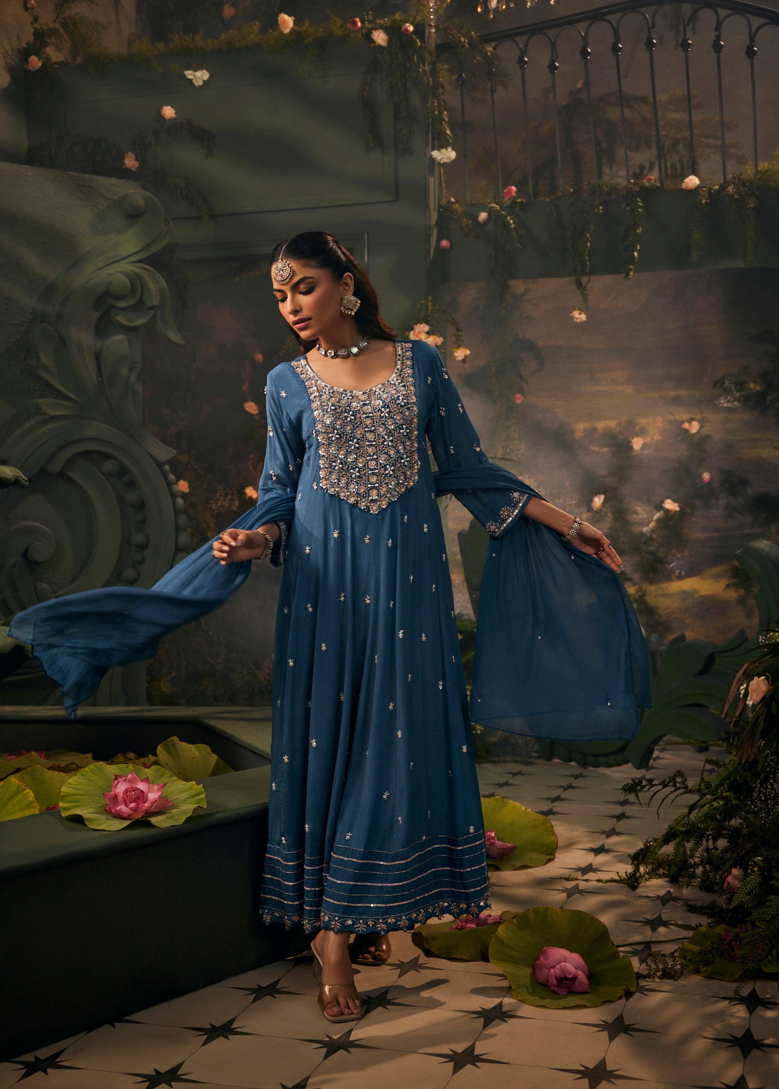 Noor-e-Neel Embellished Anarkali Set