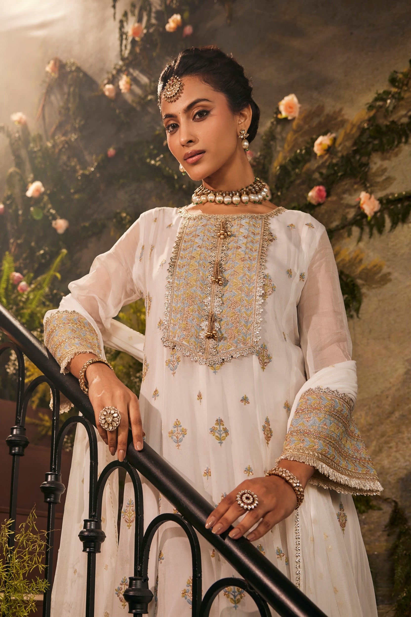 Noor-e-Nazakat Embellished Crepe Silk Anarkali Set