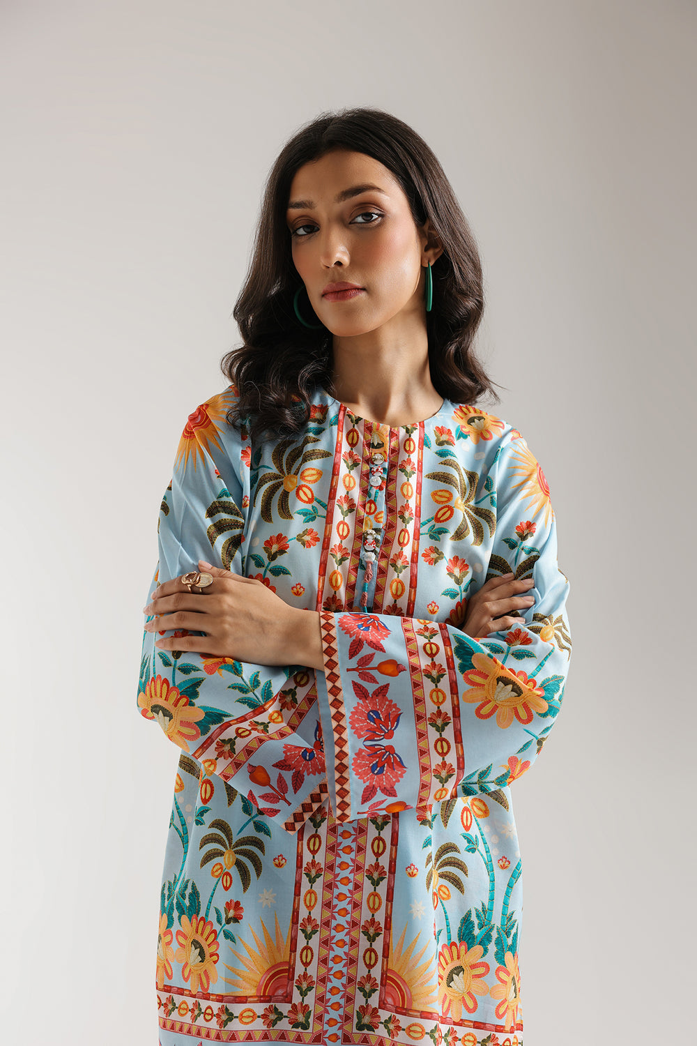 Blooming Blue Swiss Muslin Co-Ord Set