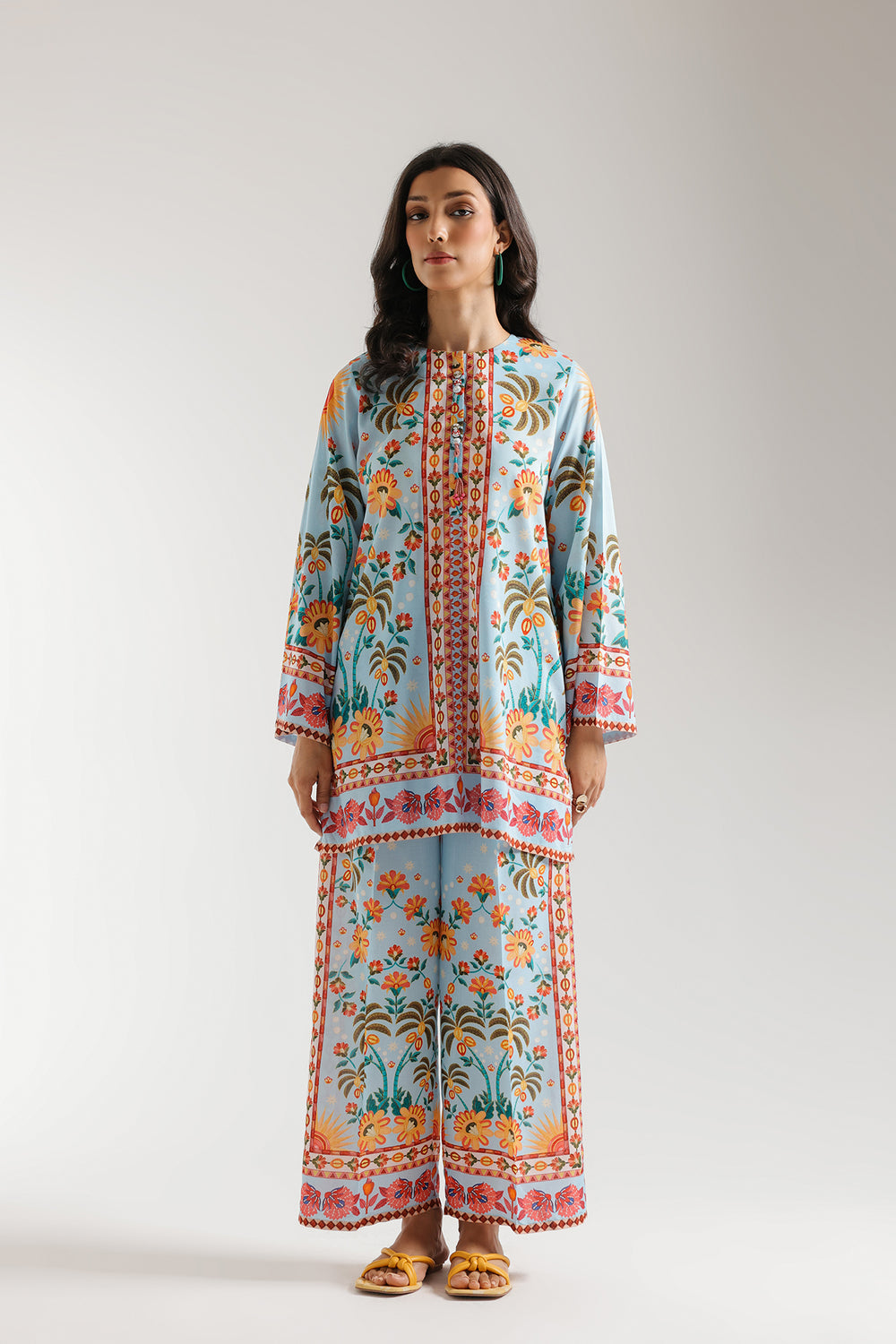 Blooming Blue Swiss Muslin Co-Ord Set