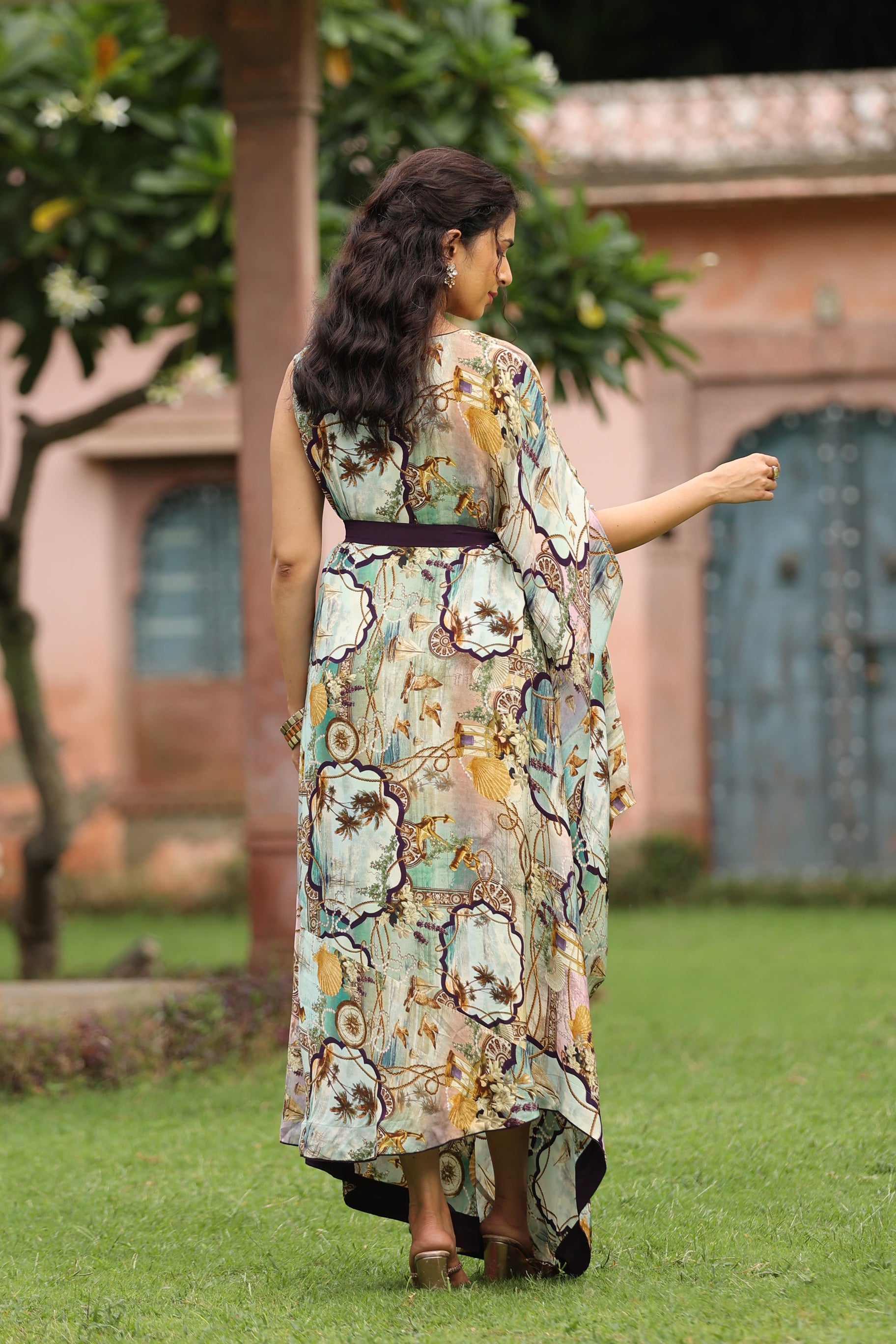 Nautical Printed Viscose Silk Dress