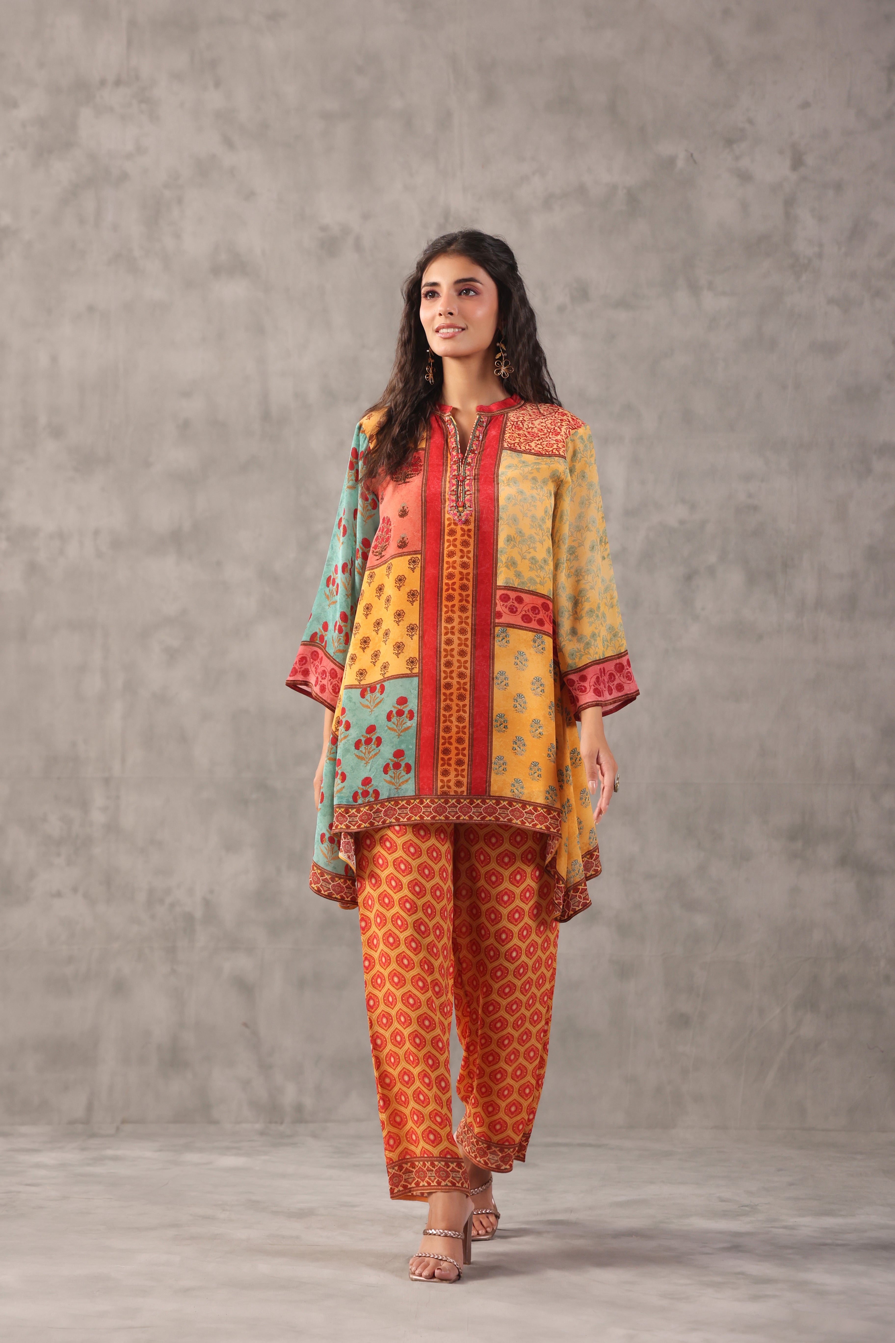 Sunshine Yellow Printed Crepe Silk Co-Ord Set
