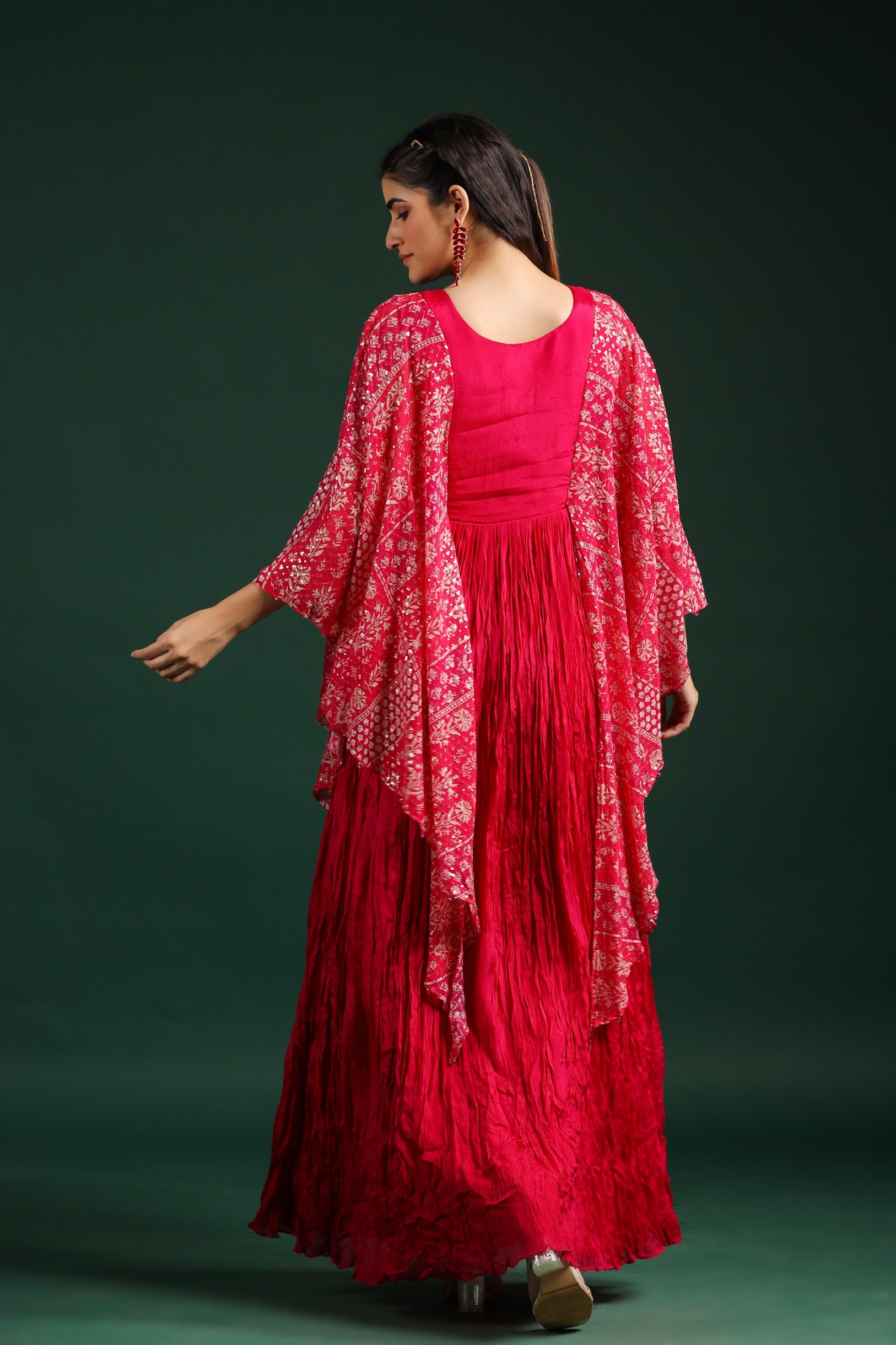 Rani Pink Premium Georgette Silk Gown